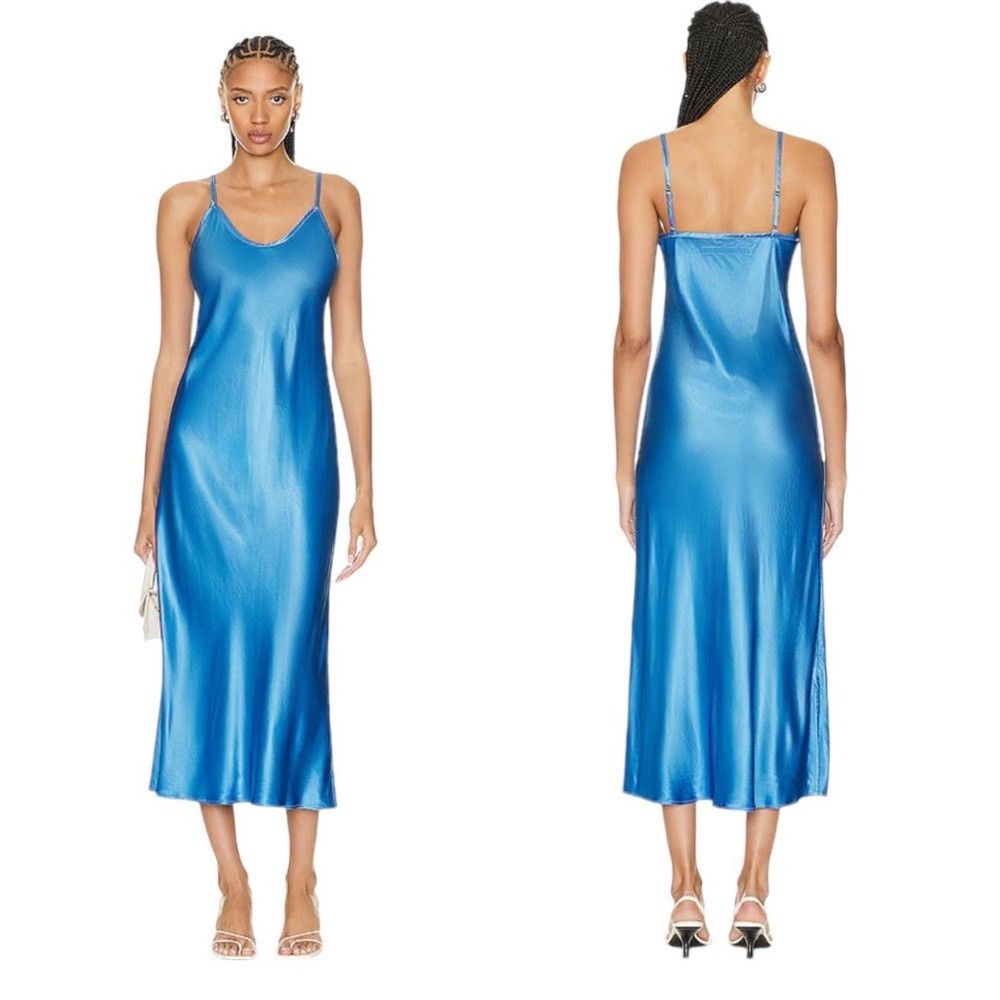Enza Costa ENZA COSTA SATIN BIAS CUT SLIP DRESS IN POOL BLUE WOMENS Size M / US 6-8 / IT 42-44 - 1 Thumbnail