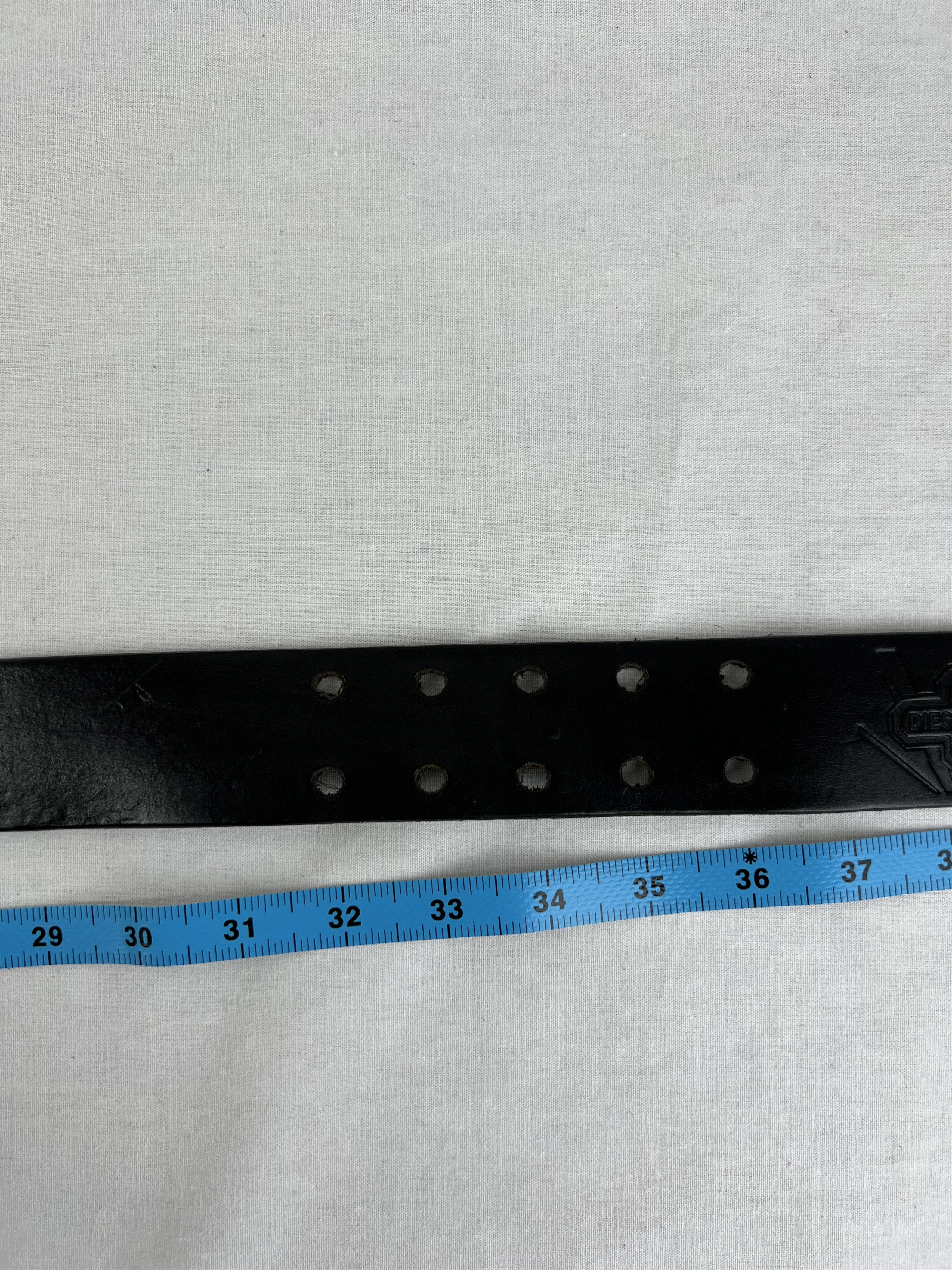 Diesel Vintage y2k Diesel Fork Buckle Cowboy Black Leather Belt Size ONE SIZE - 16 Thumbnail