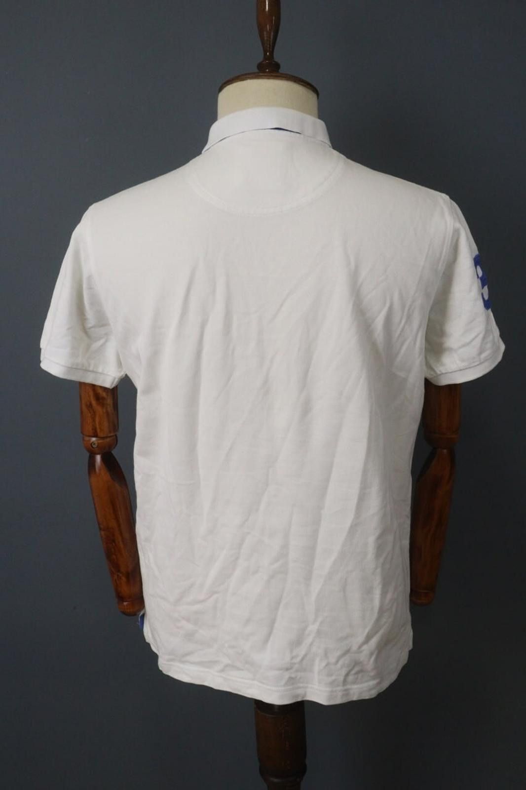 Designer Hackett London White Cotton Logo Popover Polo Shirt Size XL Size US XL / EU 56 / 4 - 10 Thumbnail