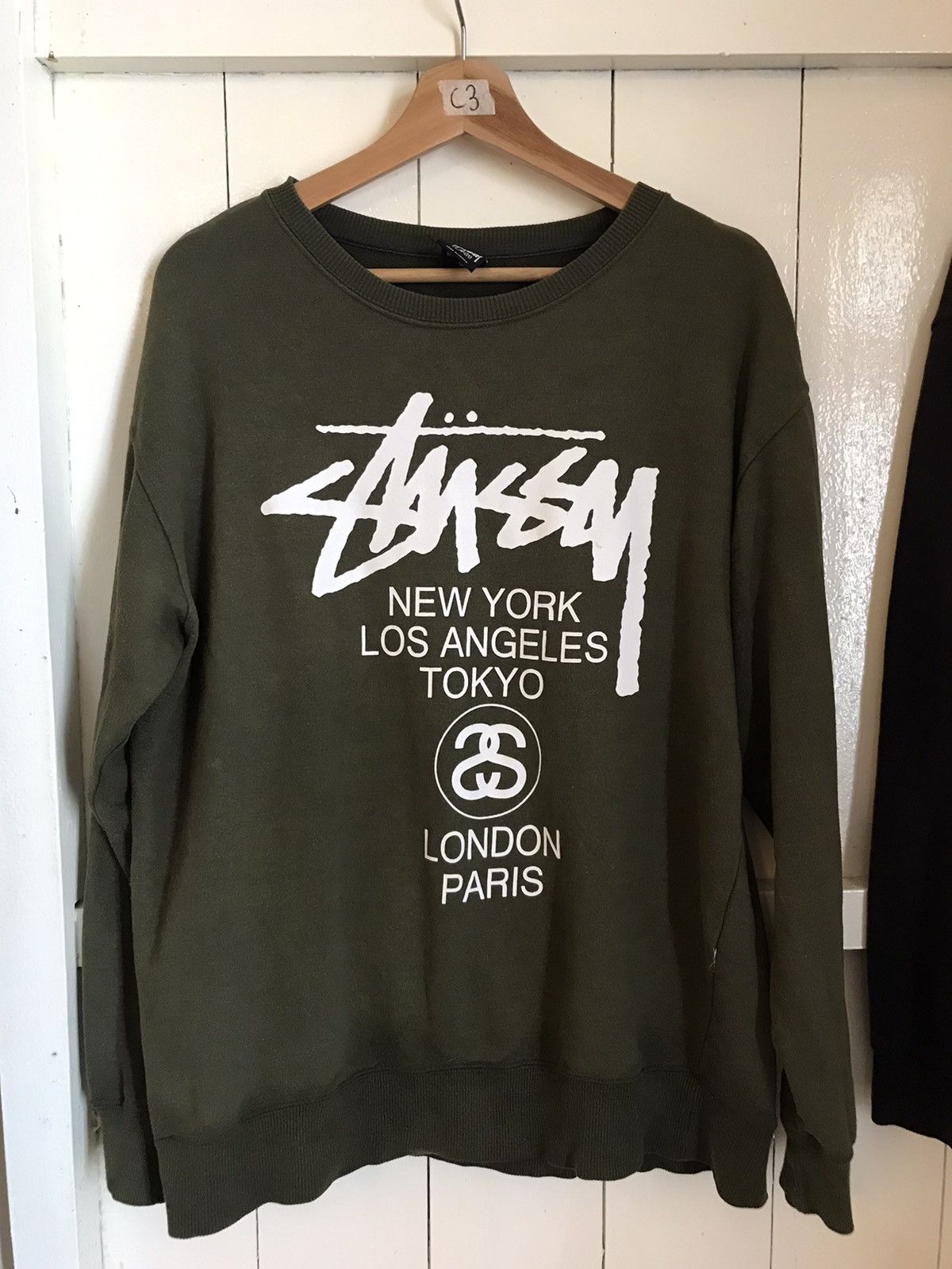 image of Stussy Sweatshirt Bold Logo in Green, Men's (Size Large)