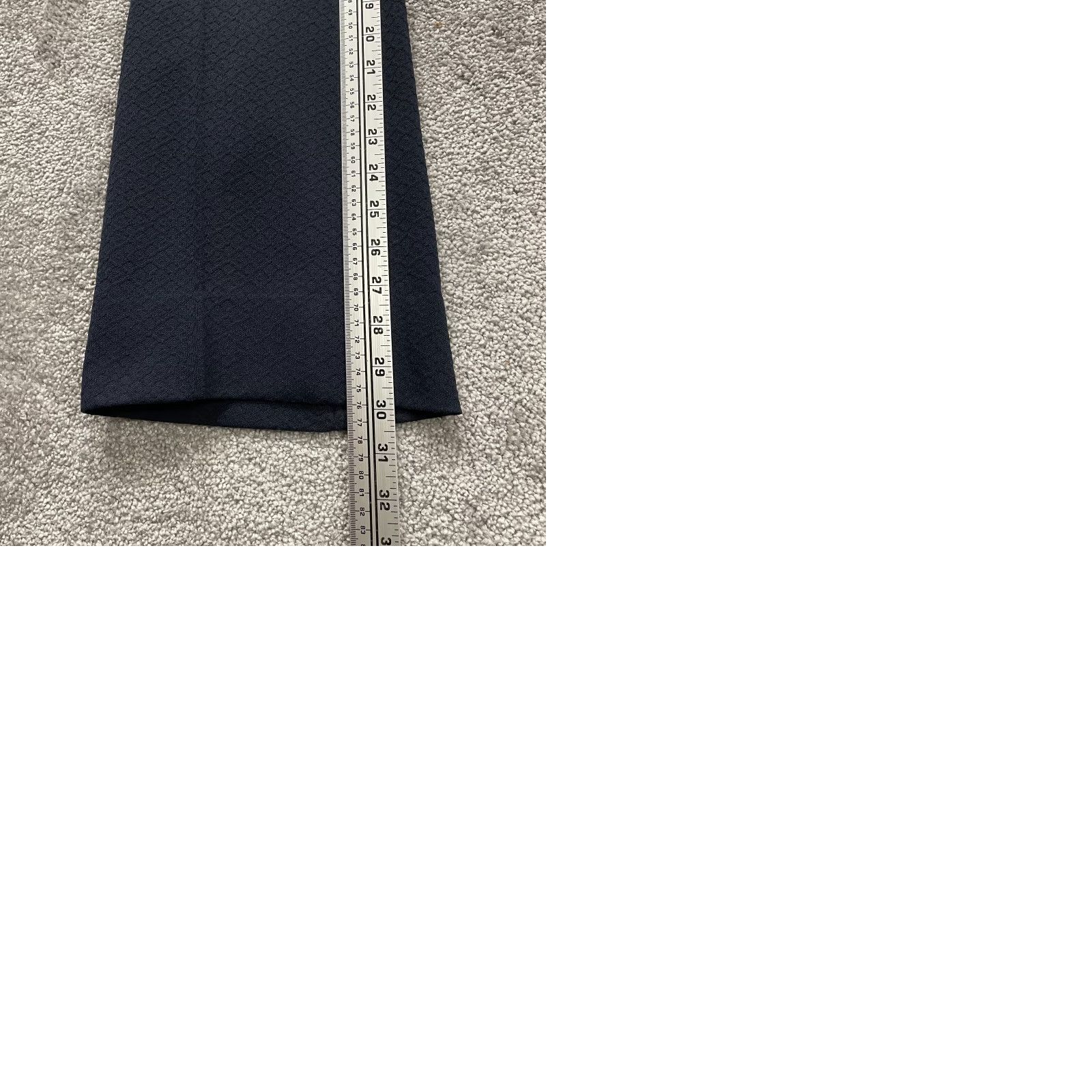 Vintage Unbranded Pants Dress Solid Dark Blue Textured Mid Rise Trouser 38x30 Womens Size 26" / US 2 / IT 38 - 9 Thumbnail