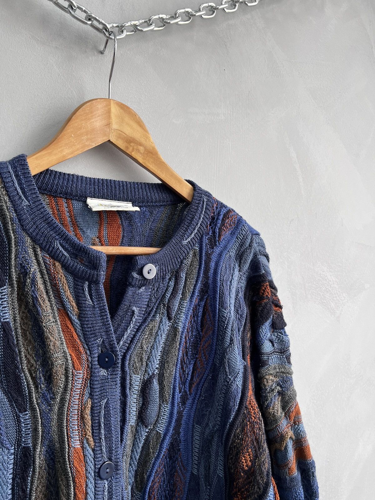 Vintage Coogi style Australia 3d knit sweater cardigan