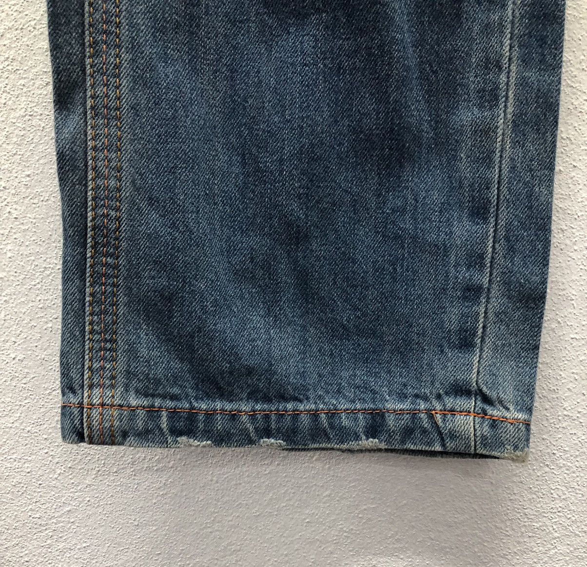 Japanese Brand GENOESE Cargo Denim Jeans Medium Distressed Workwear Style Size US 33 - 12 Thumbnail