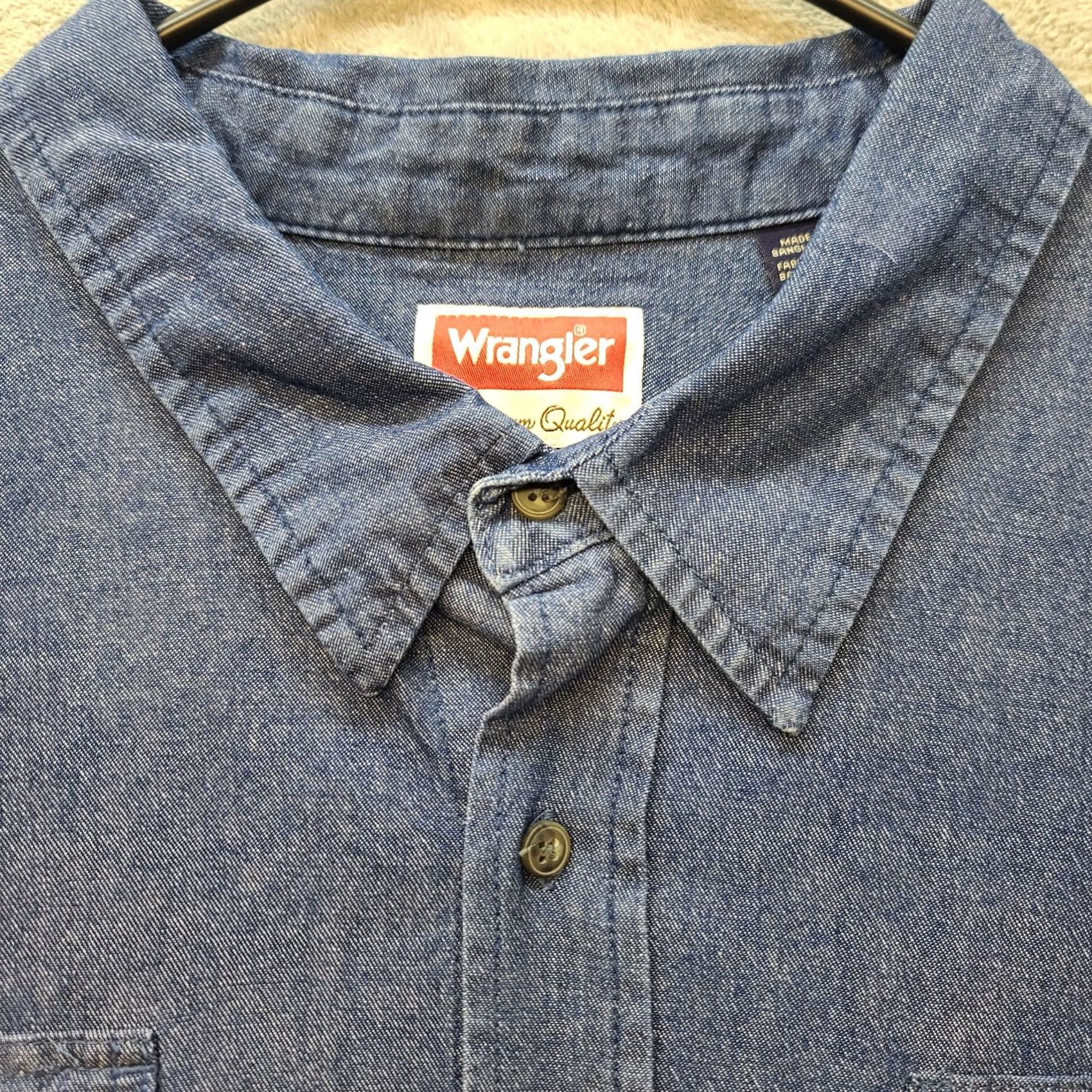 Wrangler VINTAGE Wrangler Shirt Mens 3XL Premium Quality Comfort Flex Denim Button Up Western Size US XXL / EU 58 / 5 - 4 Thumbnail