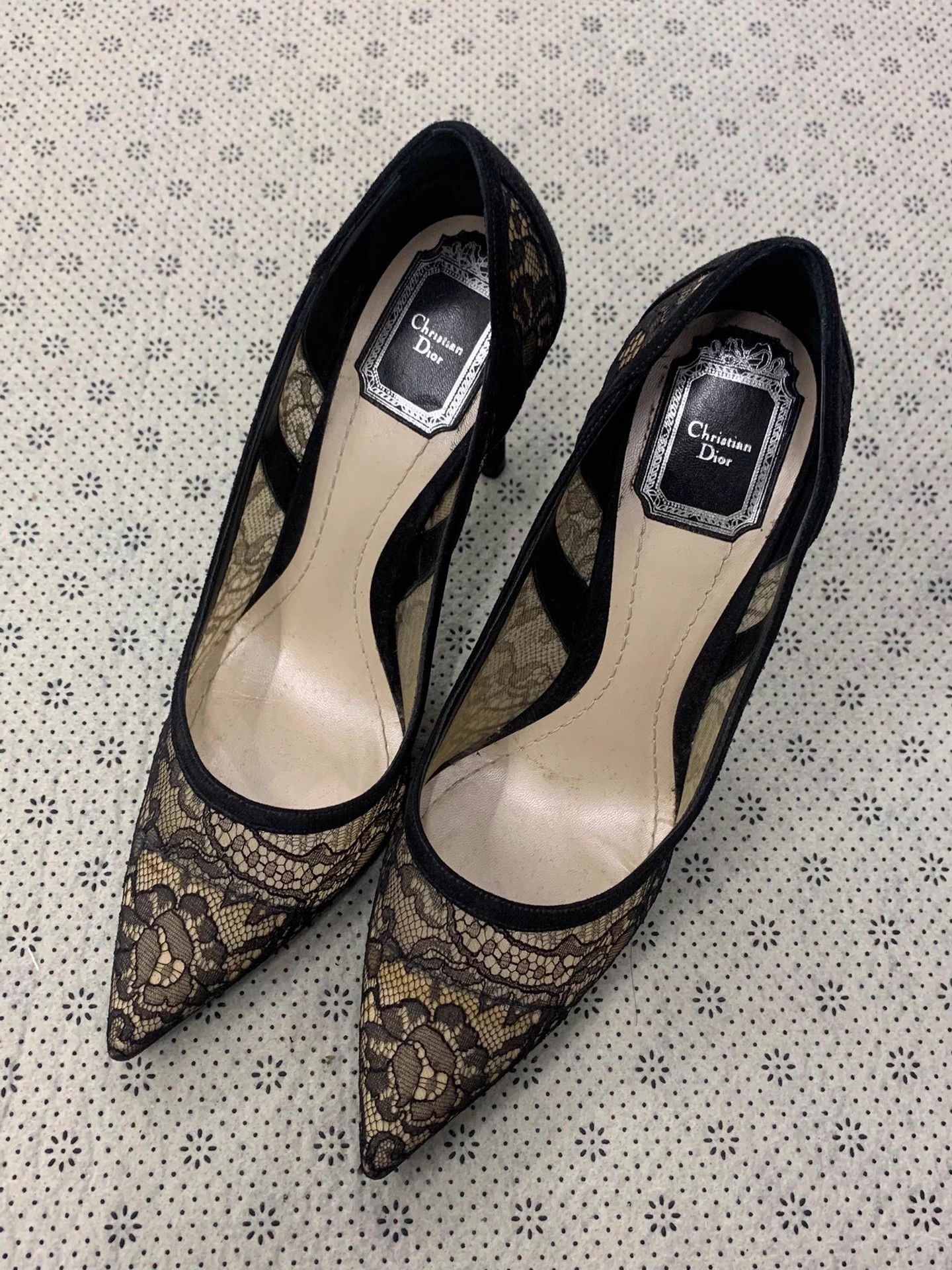 Dior Dior black cutout lace heels EU 39 Size US 8 / IT 38 - 1 Thumbnail