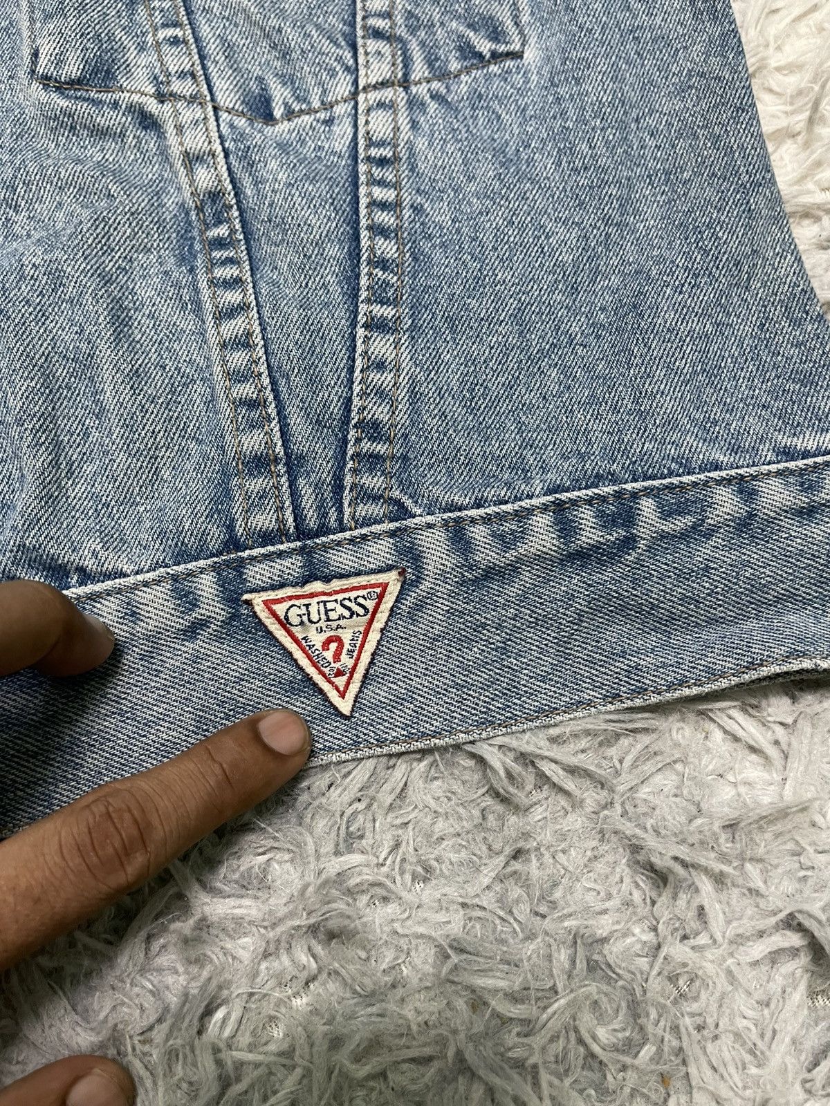 Guess 90s GUESS DENIM TRUCKER JACKET RARE DESIGN Size S / US 4 / IT 40 - 6 Thumbnail