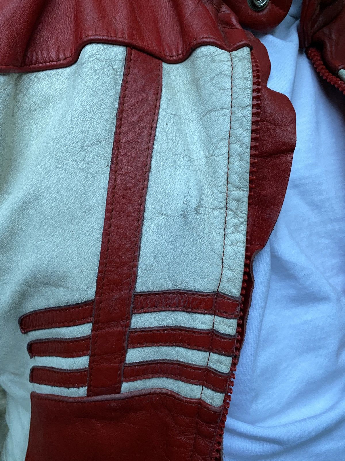 Vintage Rare 80s Sport Distressed Leather Racing Cafe Racer Jacket Size US M / EU 48-50 / 2 - 7 Thumbnail