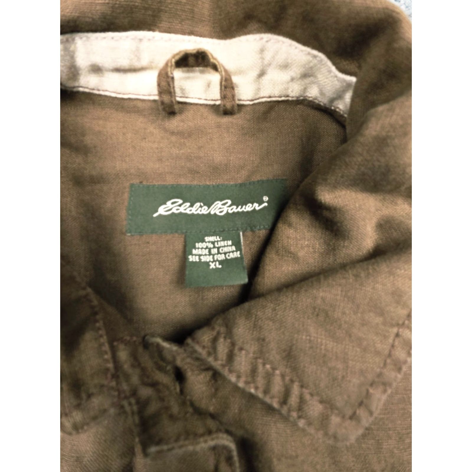 Eddie Bauer Eddie Bauer Chore Coat Shacket Women's XL Brown 100% Linen Pockets Size XL / US 12-14 / IT 48-50 - 6 Thumbnail