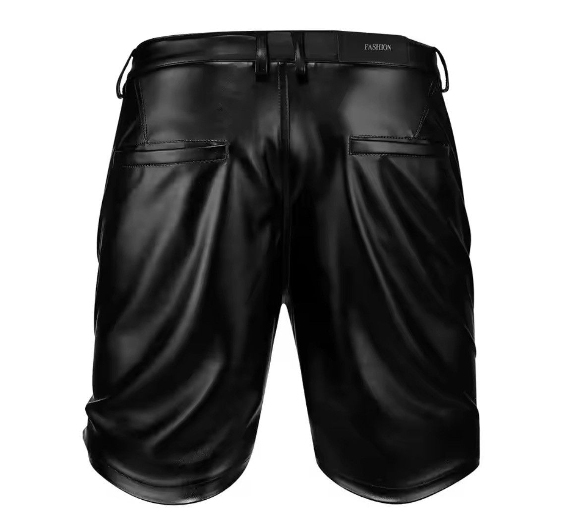 Other Men Elastic PU Leather Short Pants Size US 35 - 2 Thumbnail