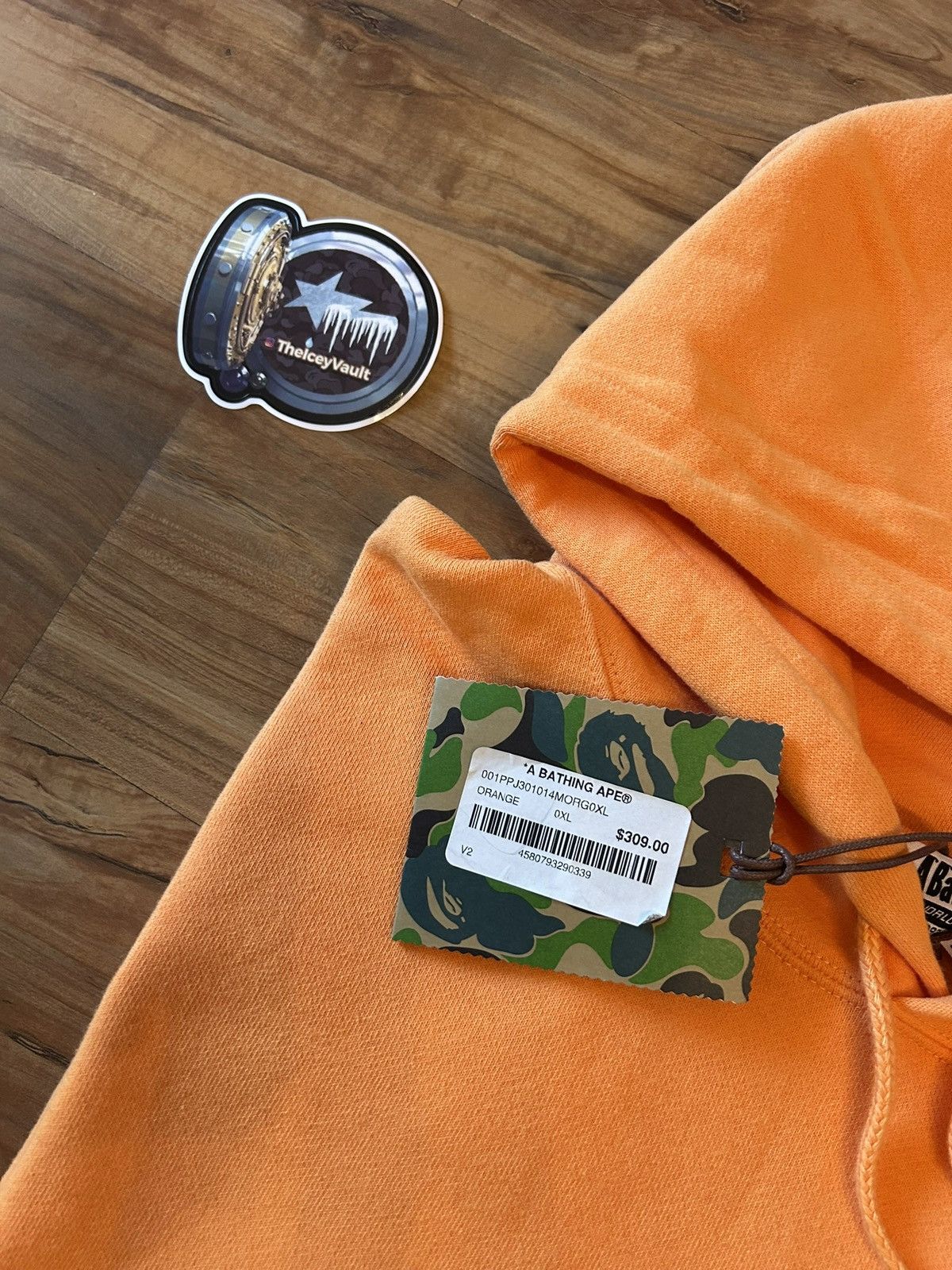 Bape NEW Bape Orange One Point Ape Face Pullover Hoodie Size US XL / EU 56 / 4 - 4 Thumbnail