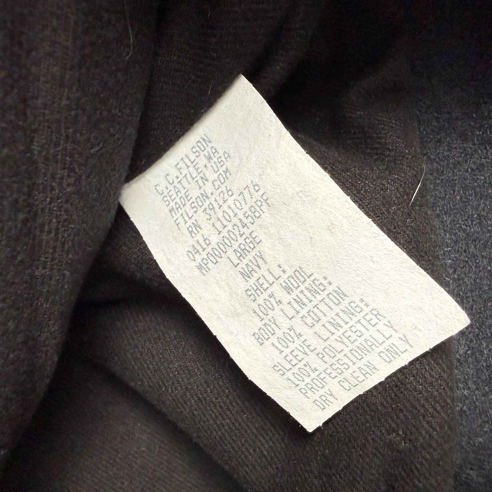 Filson Filson Mackinaw Work Jacket Mens L Navy Blue Wool Full Zip Size US L / EU 52-54 / 3 - 4 Thumbnail