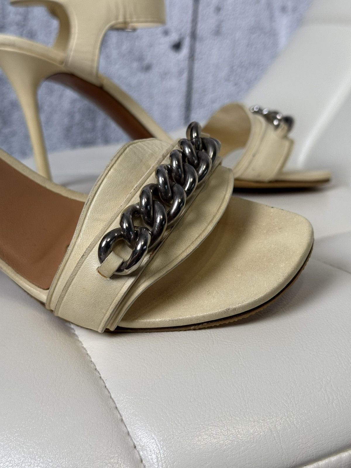 Celine Celine Leather Chain Sandals Stiletto Heels Ankle Strap Size US 7.5 / IT 37.5 - 16 Thumbnail