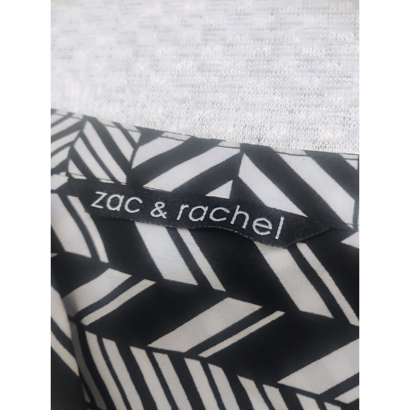 Other Zac & Rachel Womens XL Blouse Black White Geometric Herring Size XL / US 12-14 / IT 48-50 - 4 Thumbnail