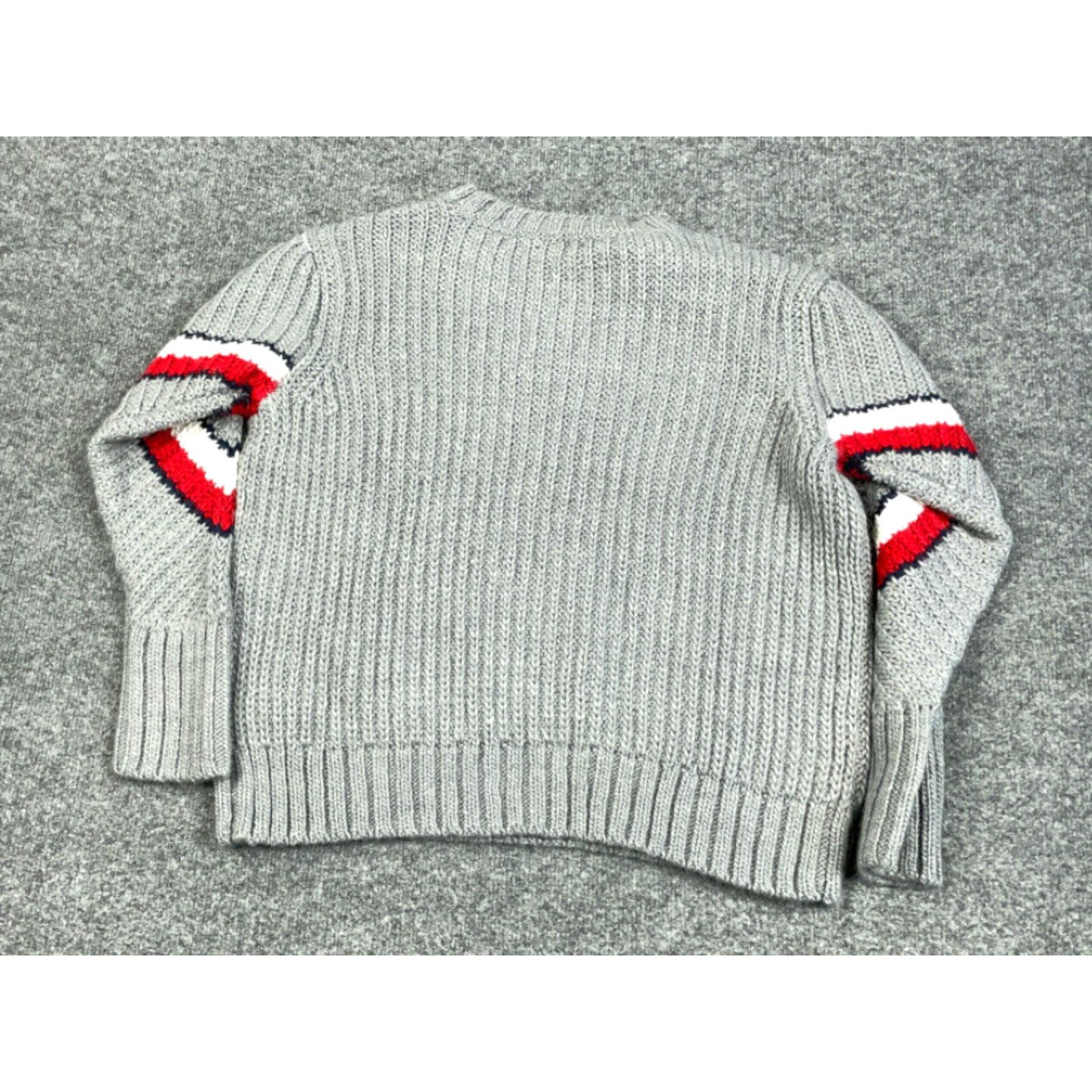 Tommy Hilfiger Tommy Hilfiger Sweater Adult Medium Gray Knit 90s Flag Stripe Womens Size M / US 6-8 / IT 42-44 - 2 Thumbnail
