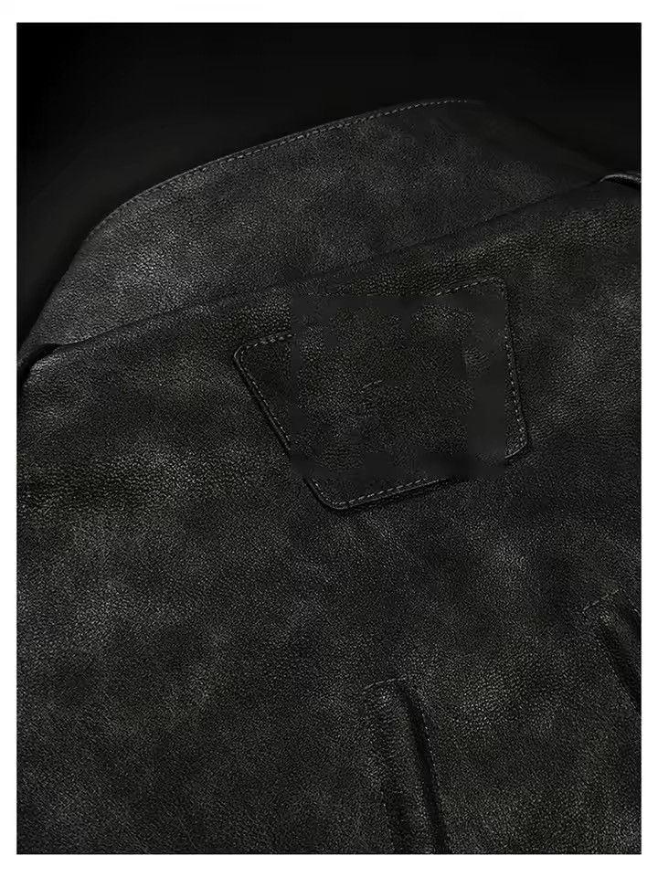 Other Washed Distressed PU Leather Y2k Vintage Retro Style Jacket Size US S / EU 44-46 / 1 - 8 Thumbnail