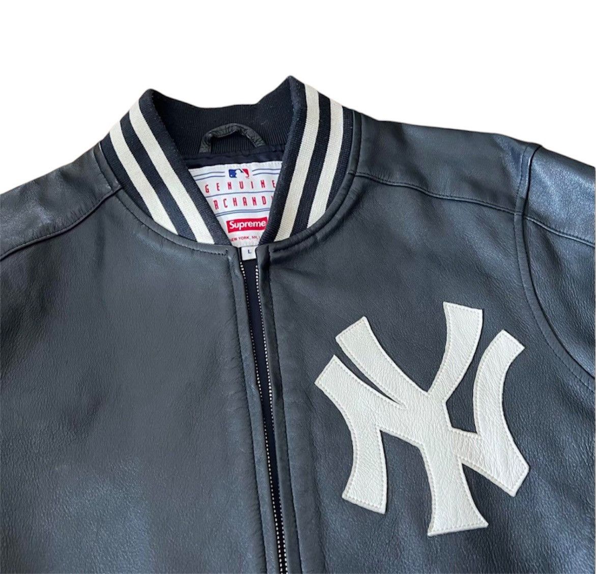MLB × New York Yankees × Supreme Supreme x New York Yankees Leather Jacket Size US L / EU 52-54 / 3 - 7 Thumbnail