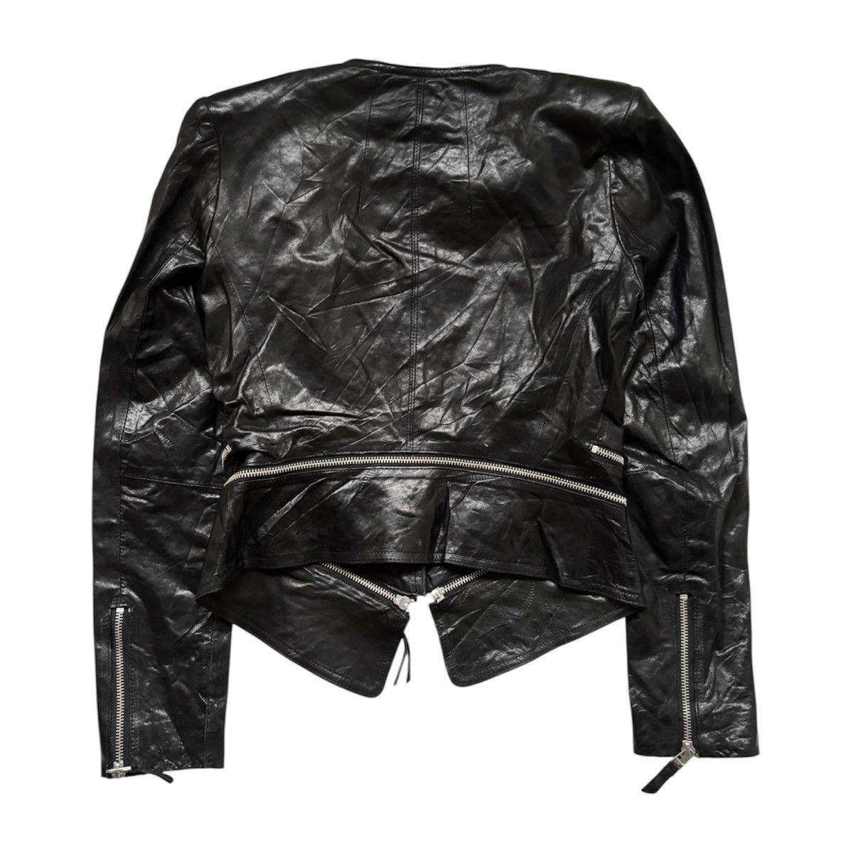 14th Addiction G.Attitude Asymetrical Leather Jacket Size ONE SIZE - 7 Thumbnail
