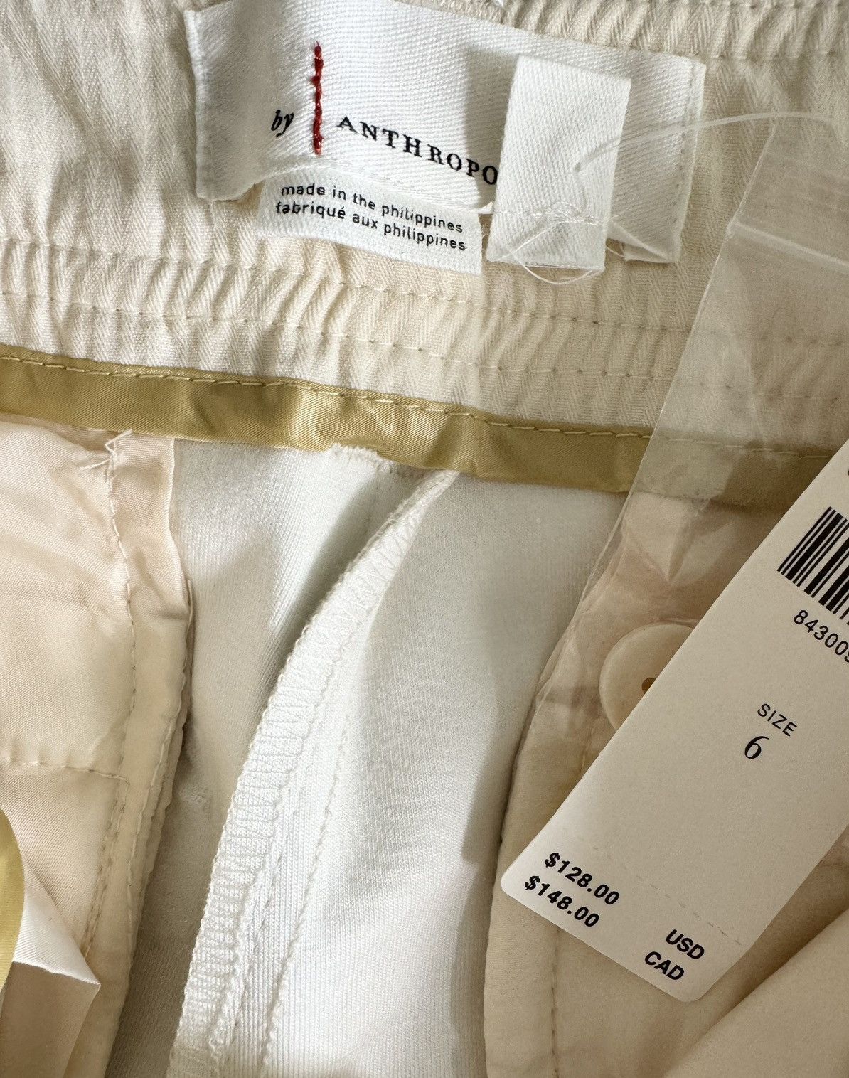 Anthropologie Anthropologie Faux Leather Culottes in Ivory, Size 6 Size 28" / US 6 / IT 42 - 8 Thumbnail