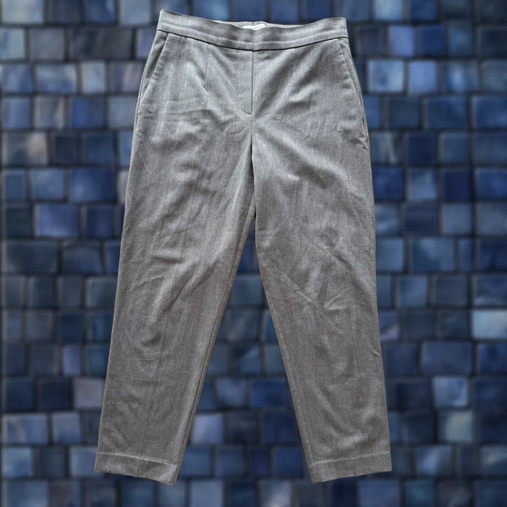 Aritzia Aritzia Babaton Herringbone Conan Cropped Pants Women’s 6 Elastic Waist Brown Twill Pockets Cropped 90s City Office Career Regular Womens Size 28" / US 6 / IT 42 - 1 Thumbnail