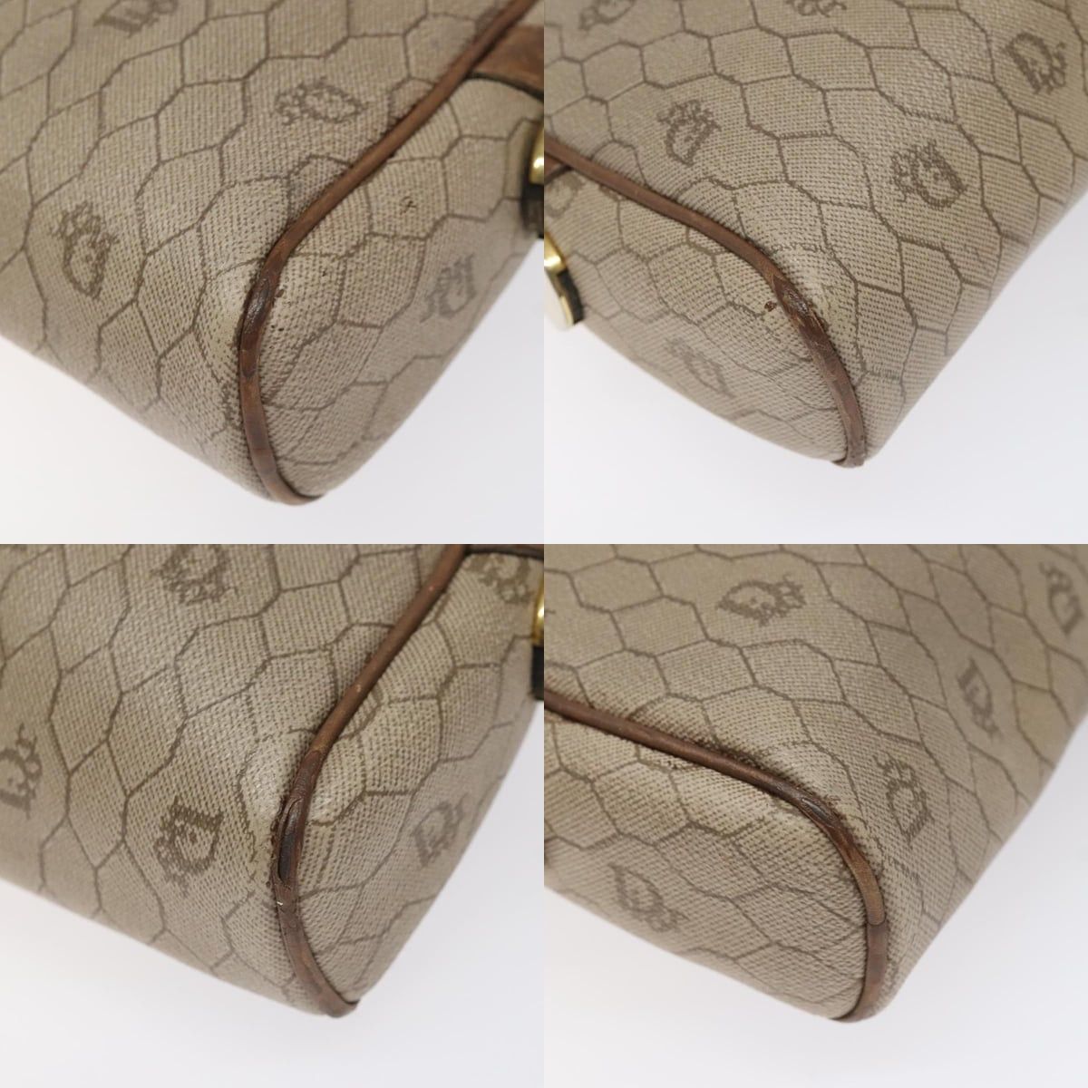 Dior DIOR Honeycomb Canvas Shoulder Bag Pvc Leather Beige Gold Size ONE SIZE - 10 Thumbnail