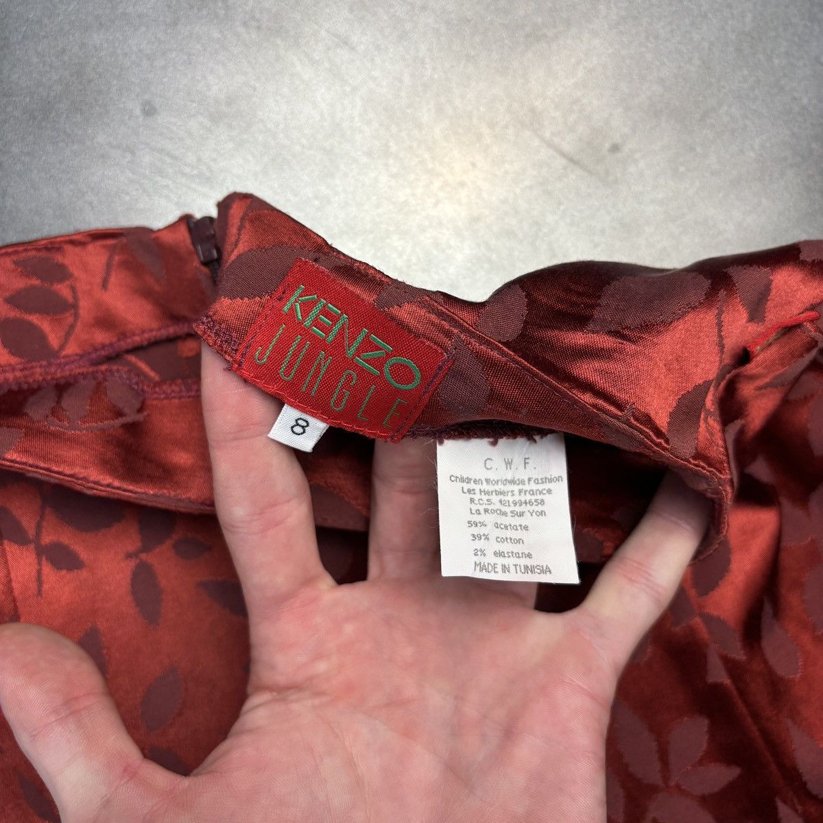 Kenzo × Vintage Vintage Kenzo Jungle Mini Skirt 1990s Satin Brocade Jacquard Size 30" / US 8 / IT 44 - 3 Thumbnail