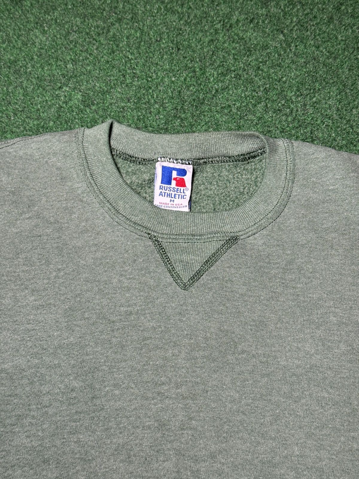 Russell Athletic Vintage 90s Russell Athletic Faded Mint Green Sweatshirt Size US M / EU 48-50 / 2 - 2 Thumbnail