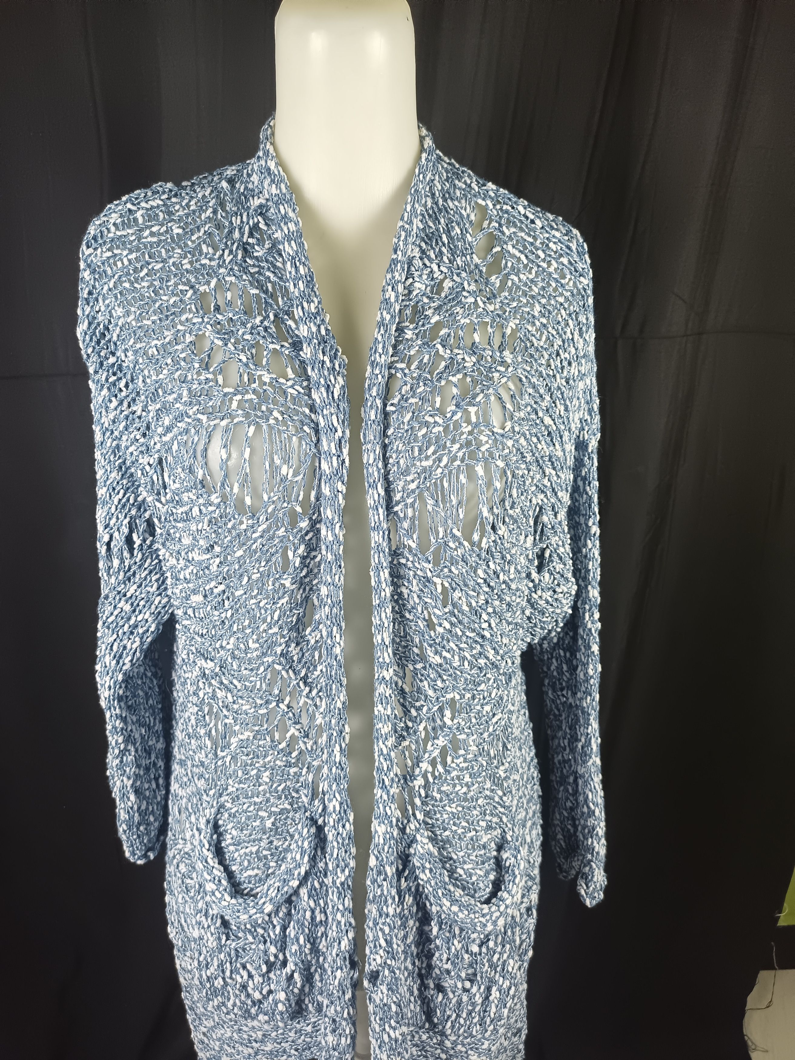 Other A.P Design Fashion Distressed Tassel Cable Knit Cardigan Size L / US 10 / IT 46 - 2 Thumbnail