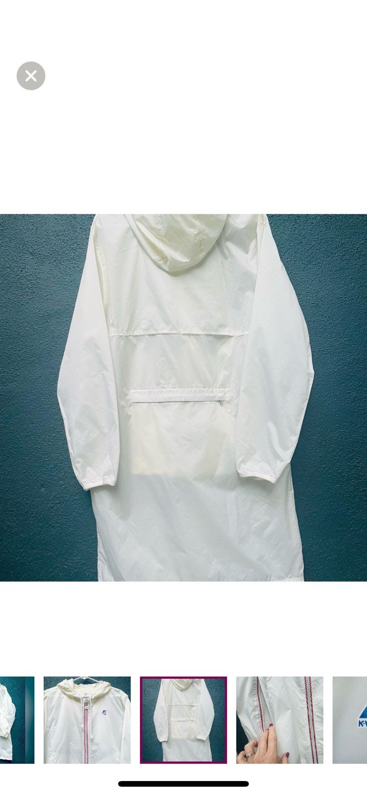 K-Way K Way Long White Raincoat Size US XL / EU 56 / 4 - 3 Thumbnail
