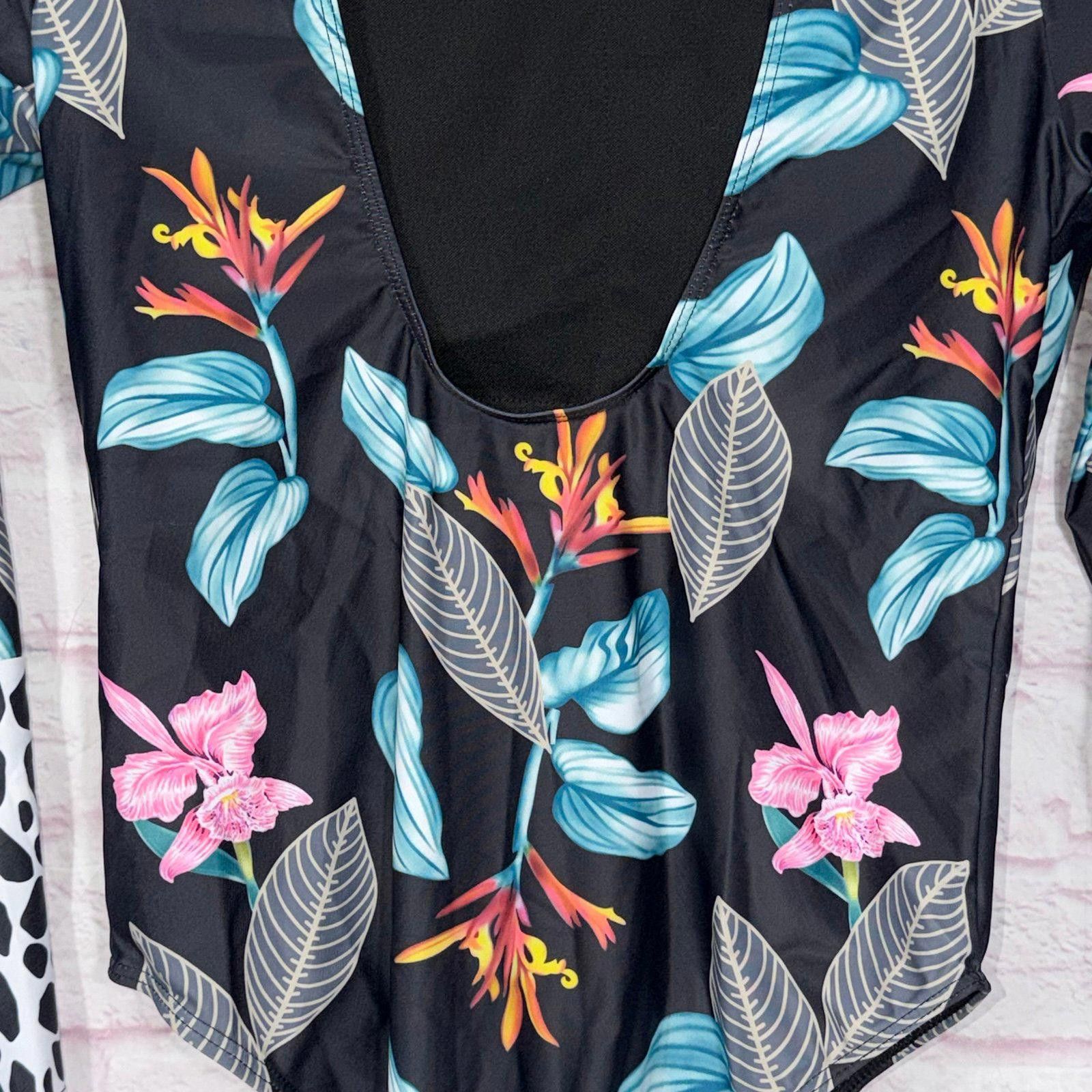 Other CPU AN XL Long Sleeve Floral Swimsuit NWT Size ONE SIZE - 9 Thumbnail