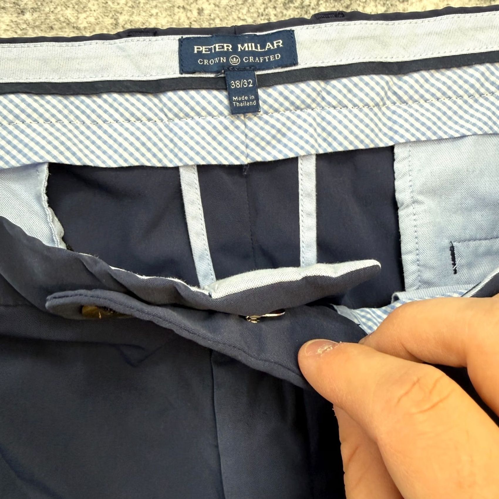 Peter Millar Peter Millar Crown Crafted Pants Mens 38x32 Blue Nylon Spandex Golf Chino Straight Front Pocket Regular Size Type Size US 38 / EU 54 - 4 Thumbnail
