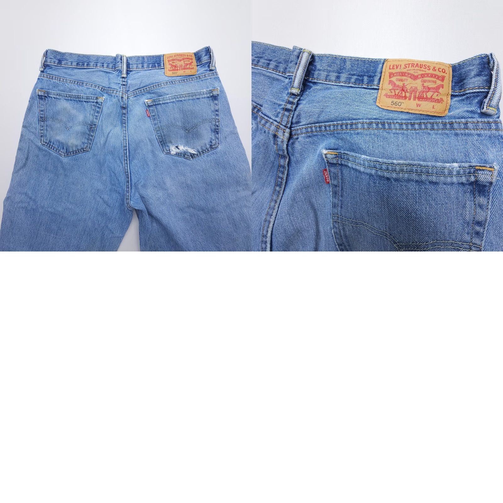Levi's Levi's 560 Jeans Mens 36 Regular Blue Denim 5-Pocket Comfortable Relaxed Fit Inseam 37 Size US 36 / EU 52 - 8 Thumbnail