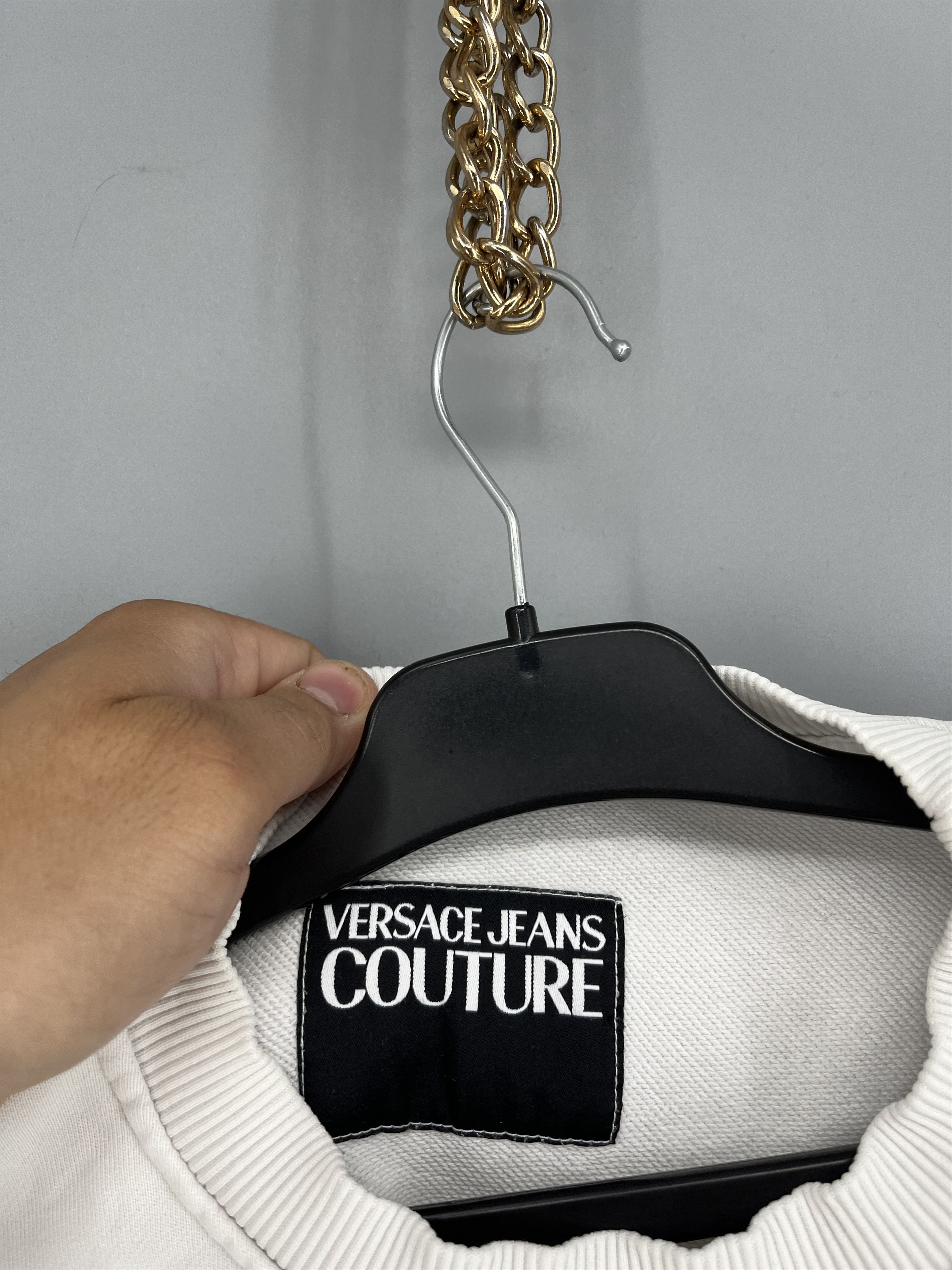 Versace Versace Jeans Couture Men's White Gold Logo Hooded Size US S / EU 44-46 / 1 - 8 Thumbnail