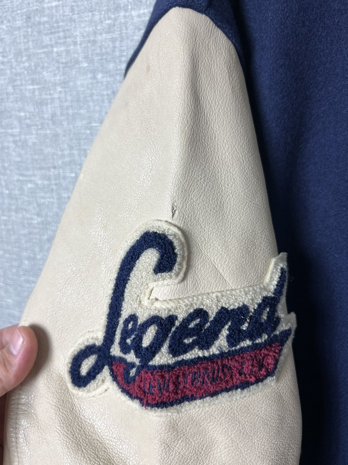Levi's × Levi's Vintage Clothing Vintage Levis USA Varsity Bomber Jacket Leather Sleeves Size US L / EU 52-54 / 3 - 11 Thumbnail