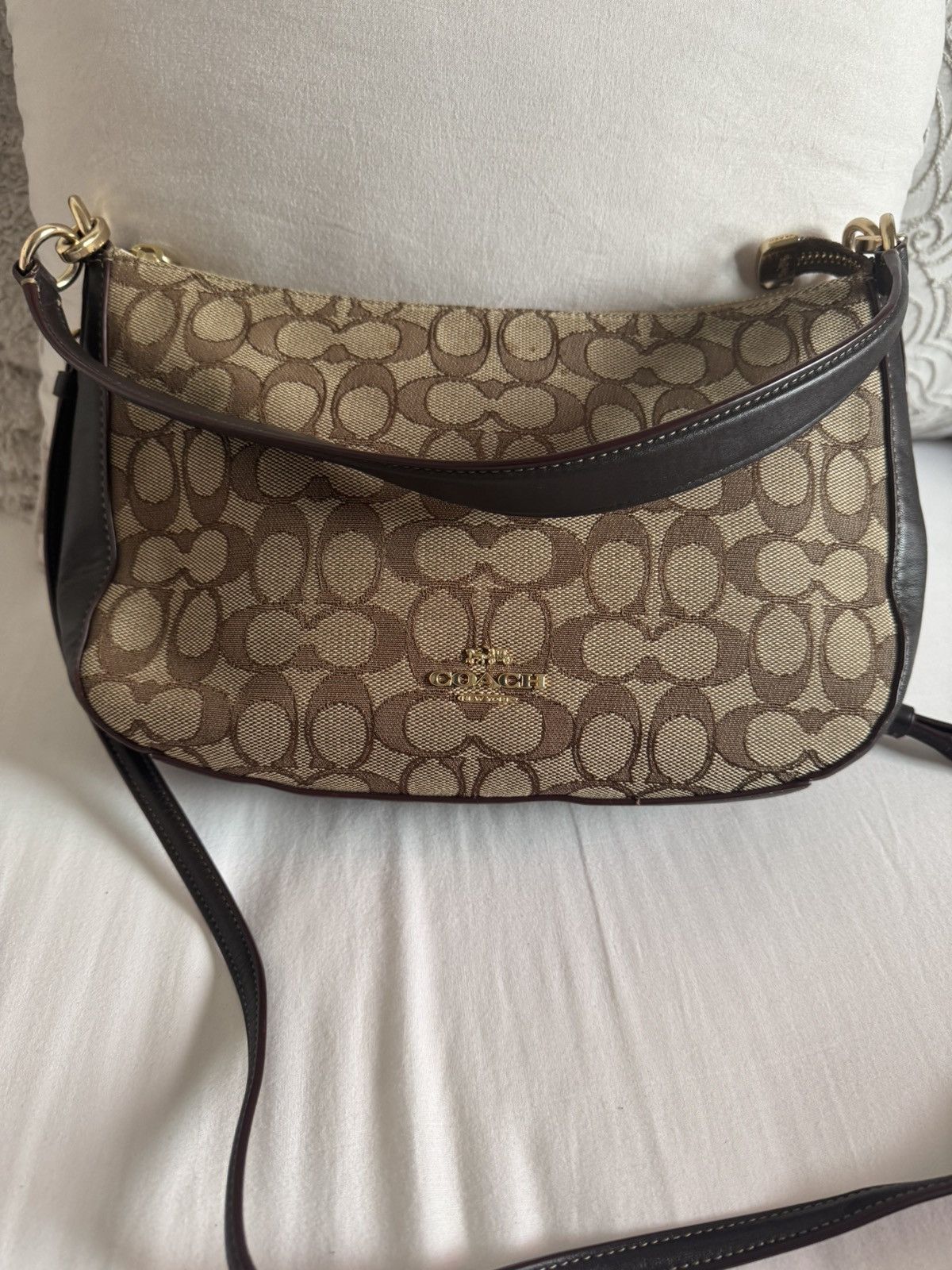 Coach Coach Tan and Brown Signature Shoulder Bag with Wallet NWOT Size ONE SIZE - 3 Thumbnail