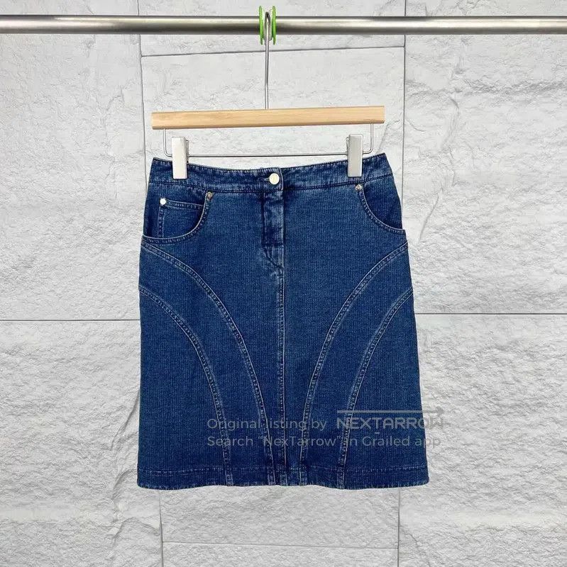 Chanel Chanel Blue Cotton Women's Skirt . Size 28" / US 6 / IT 42 - 1 Thumbnail