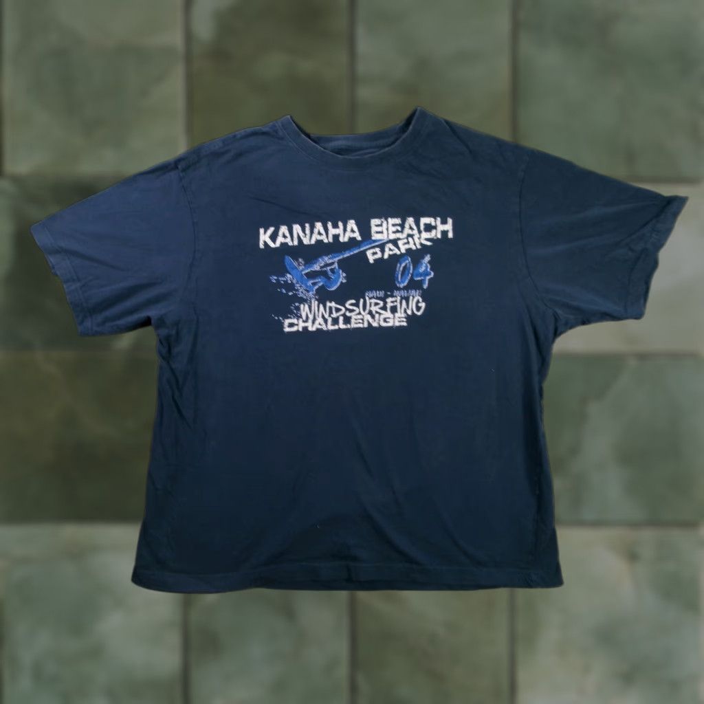 Vintage VINTAGE Caribbean Joe T-Shirt Men 2XL Navy Short Sleeve Crew Neck Windsurfing Graphic Tee Kanaha Beach Maui Graphic Print Linen? Size US XXL / EU 58 / 5 - 1 Thumbnail