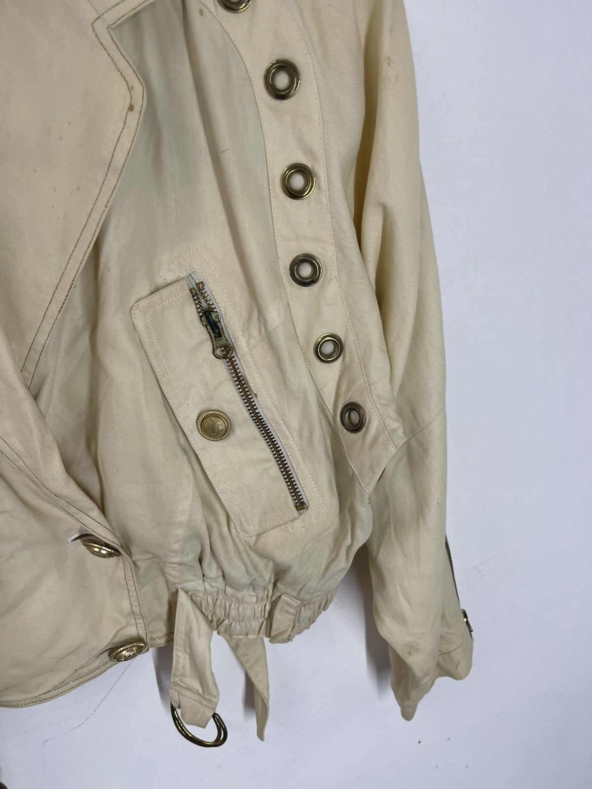 Issey Miyake ARCHIVAL DESIGNER🔥 Vtg Bondage Grommet Crop Jacket Size US M / EU 48-50 / 2 - 4 Thumbnail