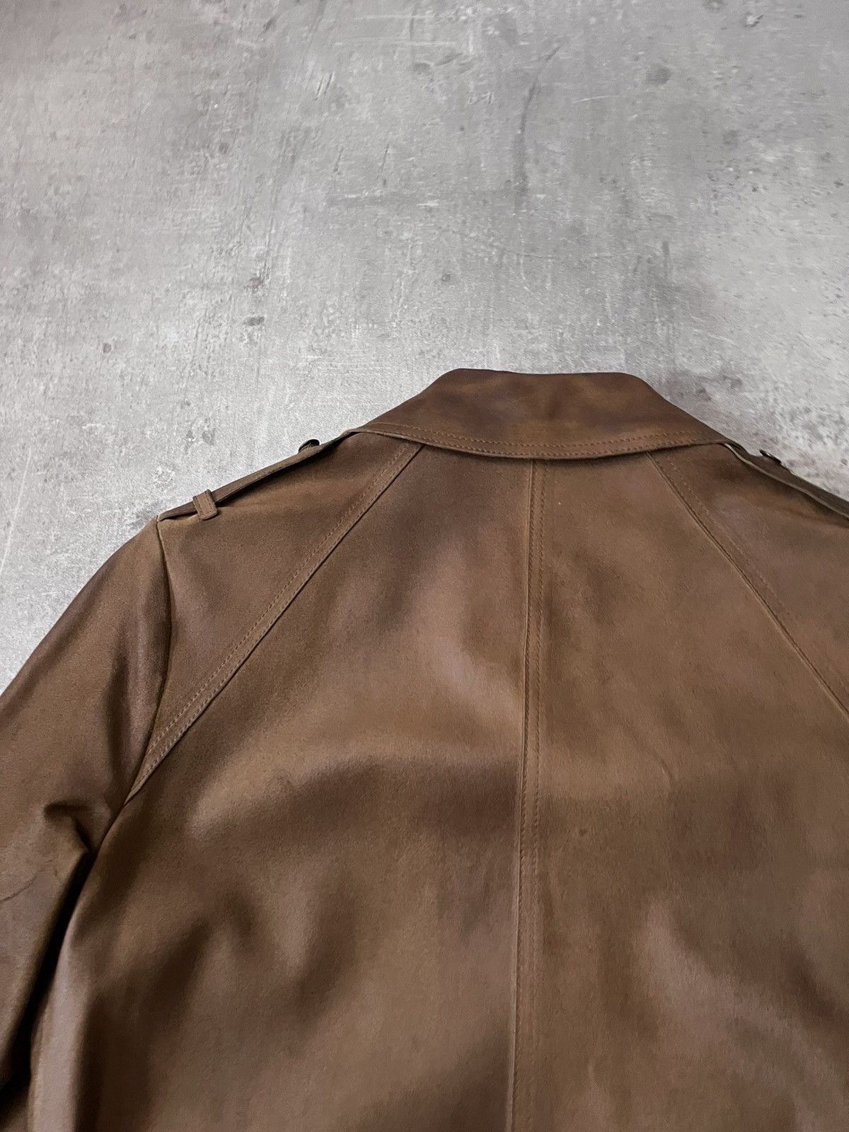 Miu Miu Miu Miu vintage sude leather brown trench coat rare Size L / US 10 / IT 46 - 14 Thumbnail