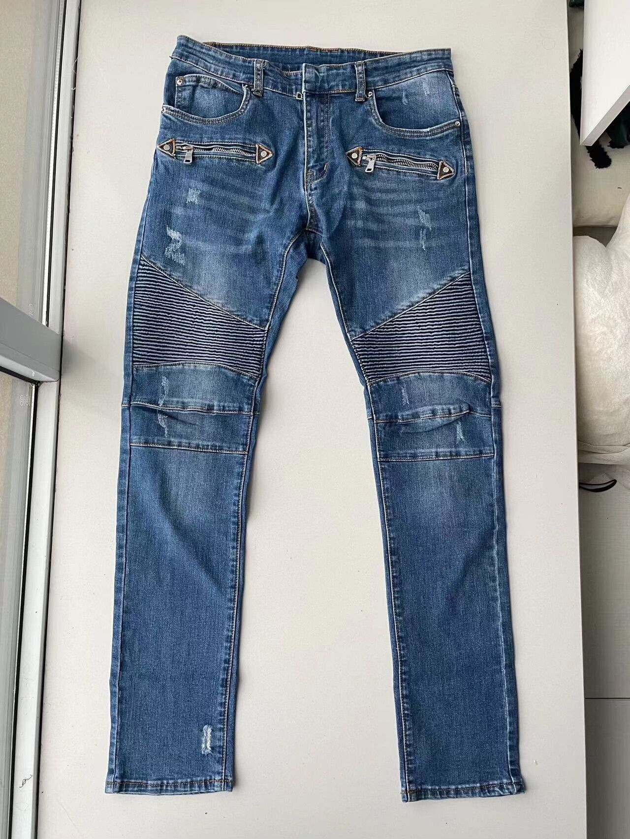 Balmain Balmain Distressed Motorcycle Denim Pants Size US 32 / EU 48 - 1 Thumbnail