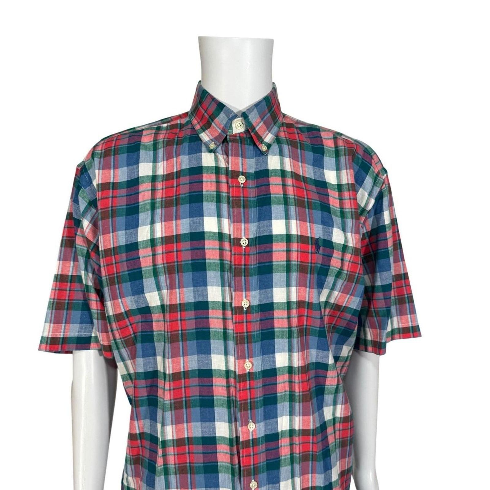 Ralph Lauren Ralph Lauren Blake Plaid Short Sleeve Button Down Shirt LG Size US L / EU 52-54 / 3 - 3 Thumbnail