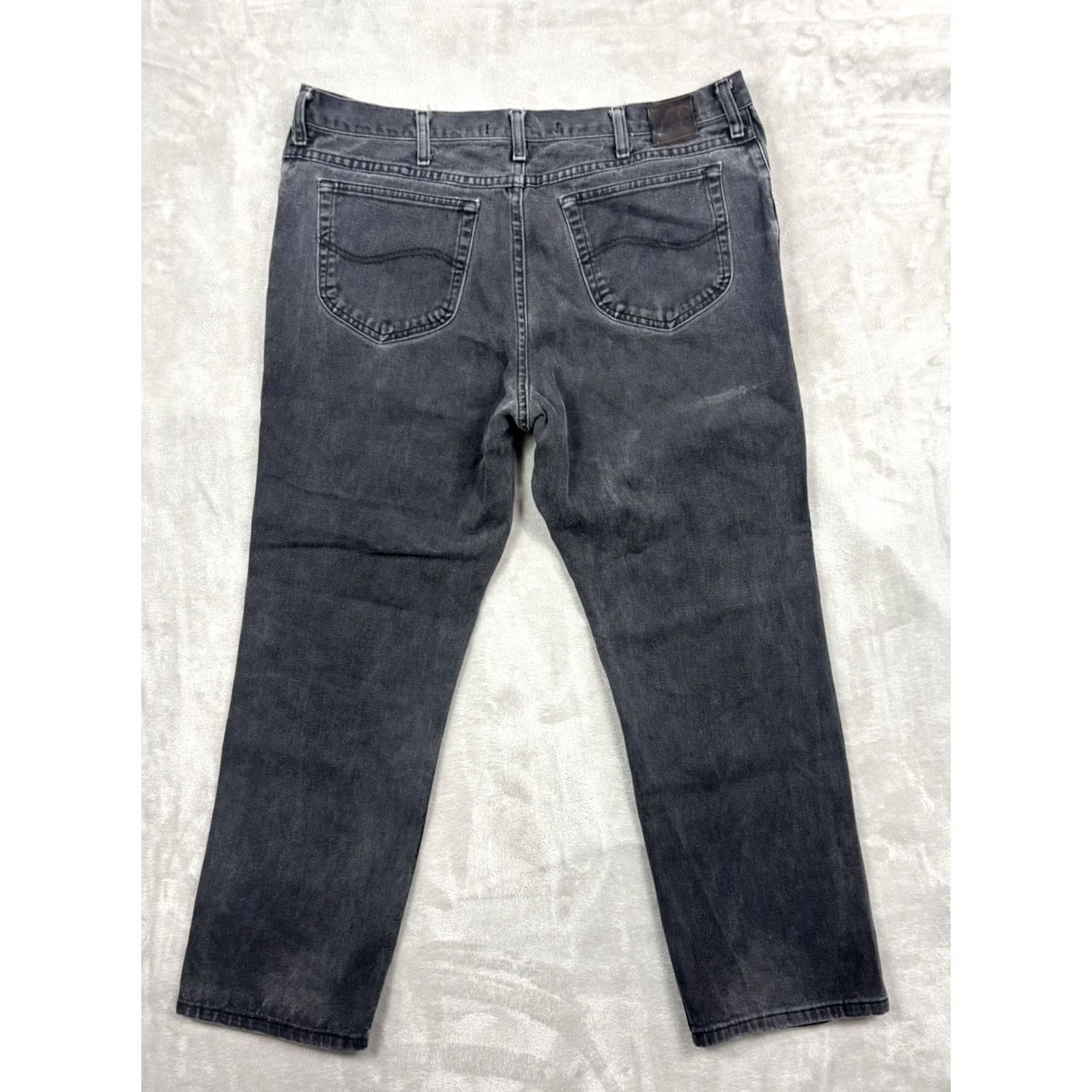 Lee Lee Jeans Men’s Faded Black Regular Fit Straight Leg Outdoors Comfort 42x30 Size US 42 / EU 58 - 2 Thumbnail
