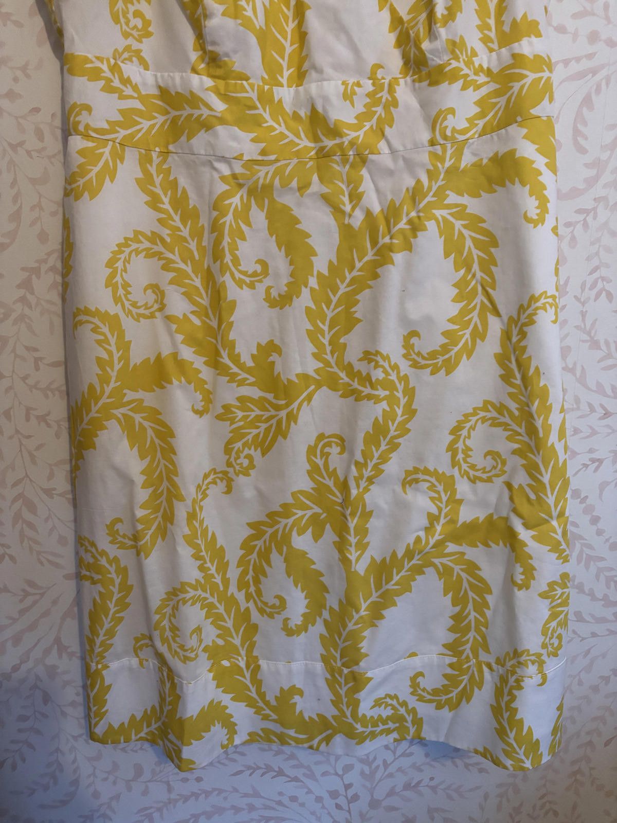 Boden NEW Boden Yellow and White Patterned Dress Size XL / US 12-14 / IT 48-50 - 3 Thumbnail