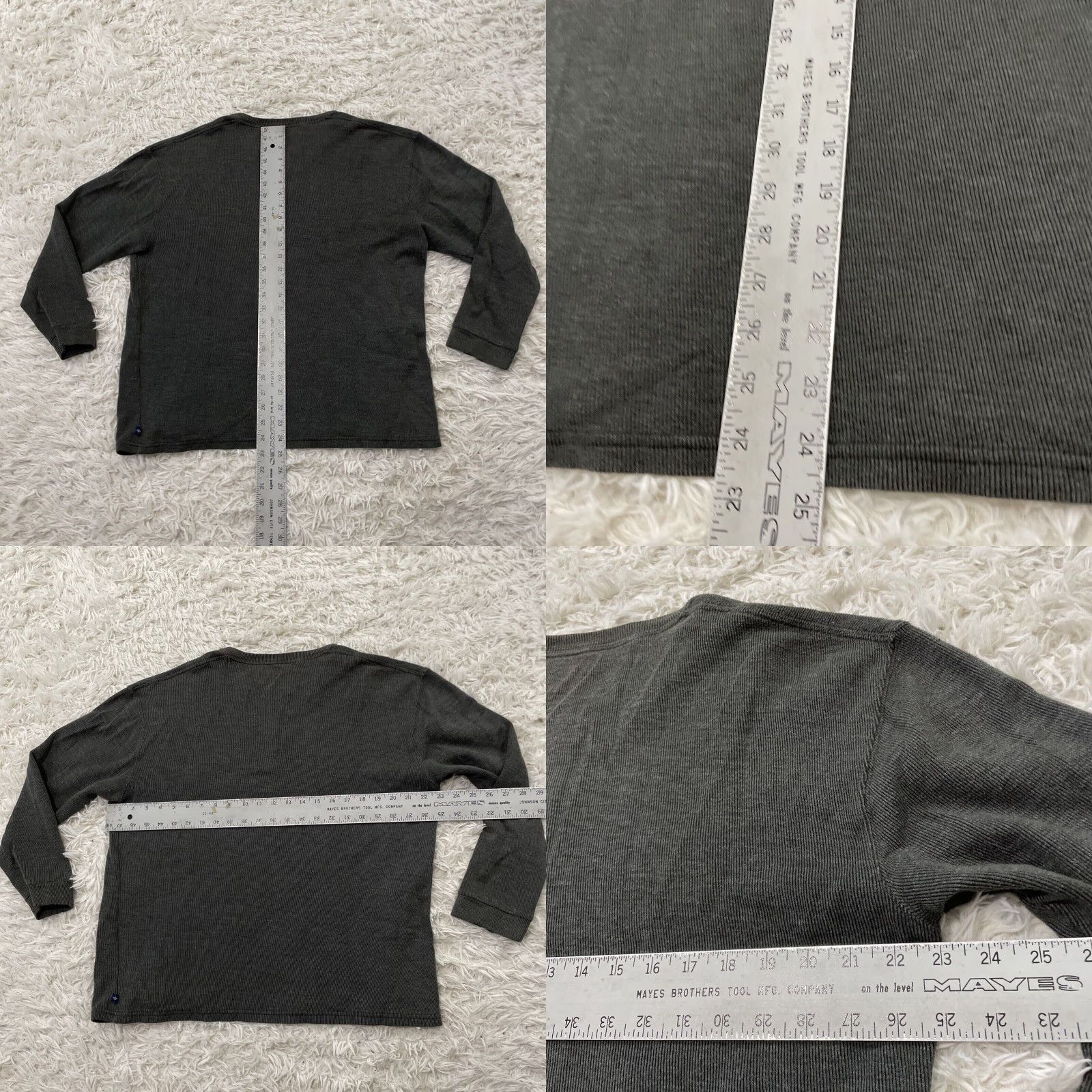 Dockers DOCKERS Henley Thermal Mens L Gray Charcoal Ribbed Long Sleeve Essential Basic L Shirt Mens Size US L / EU 52-54 / 3 - 8 Thumbnail