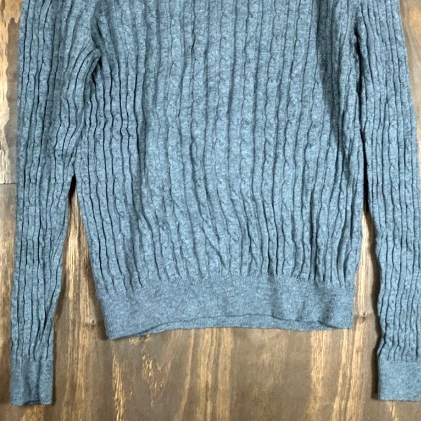 Jack Wills VINTAGE Jack Wills Mens Sweater Gray The Merlow Cable Knit Crew Neck Merino Wool Blend M Size US M / EU 48-50 / 2 - 3 Thumbnail