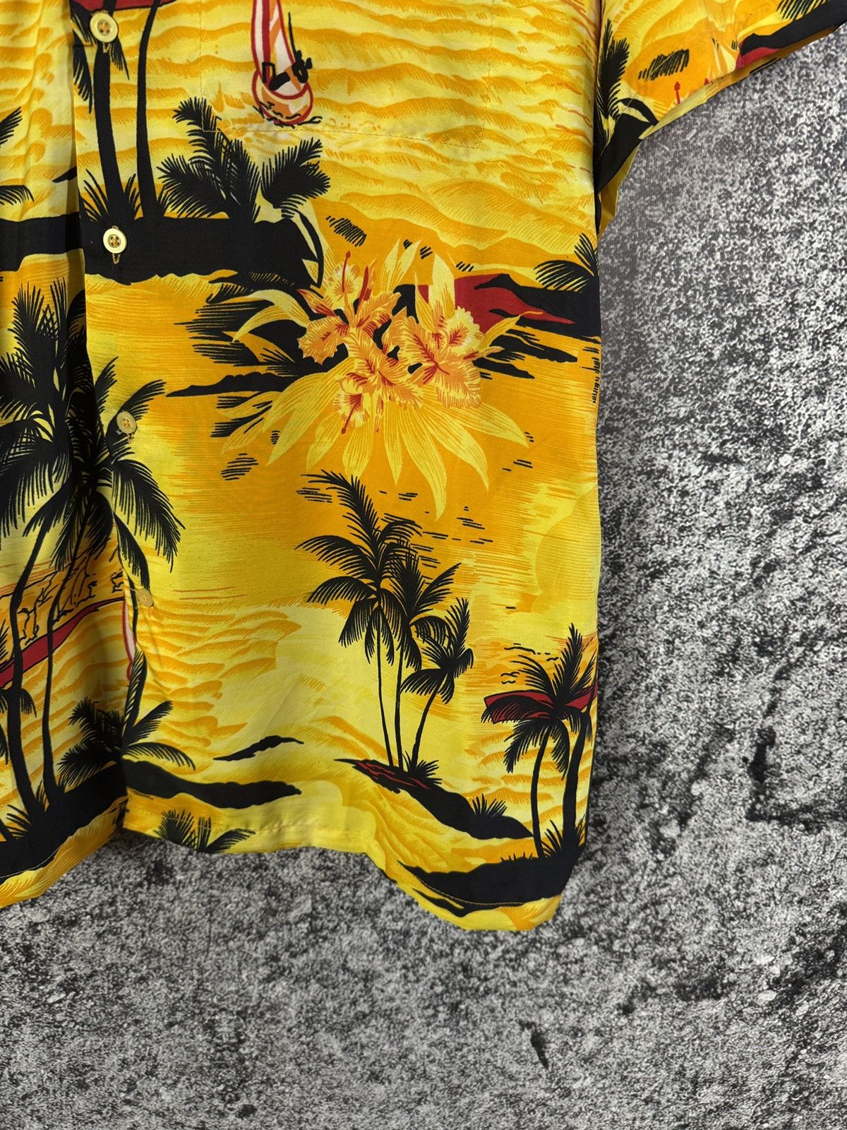 Vintage Hawaiian Shirt Tropical Sunset Palm Tree Aloha Camp Collar Size US XXL / EU 58 / 5 - 5 Thumbnail