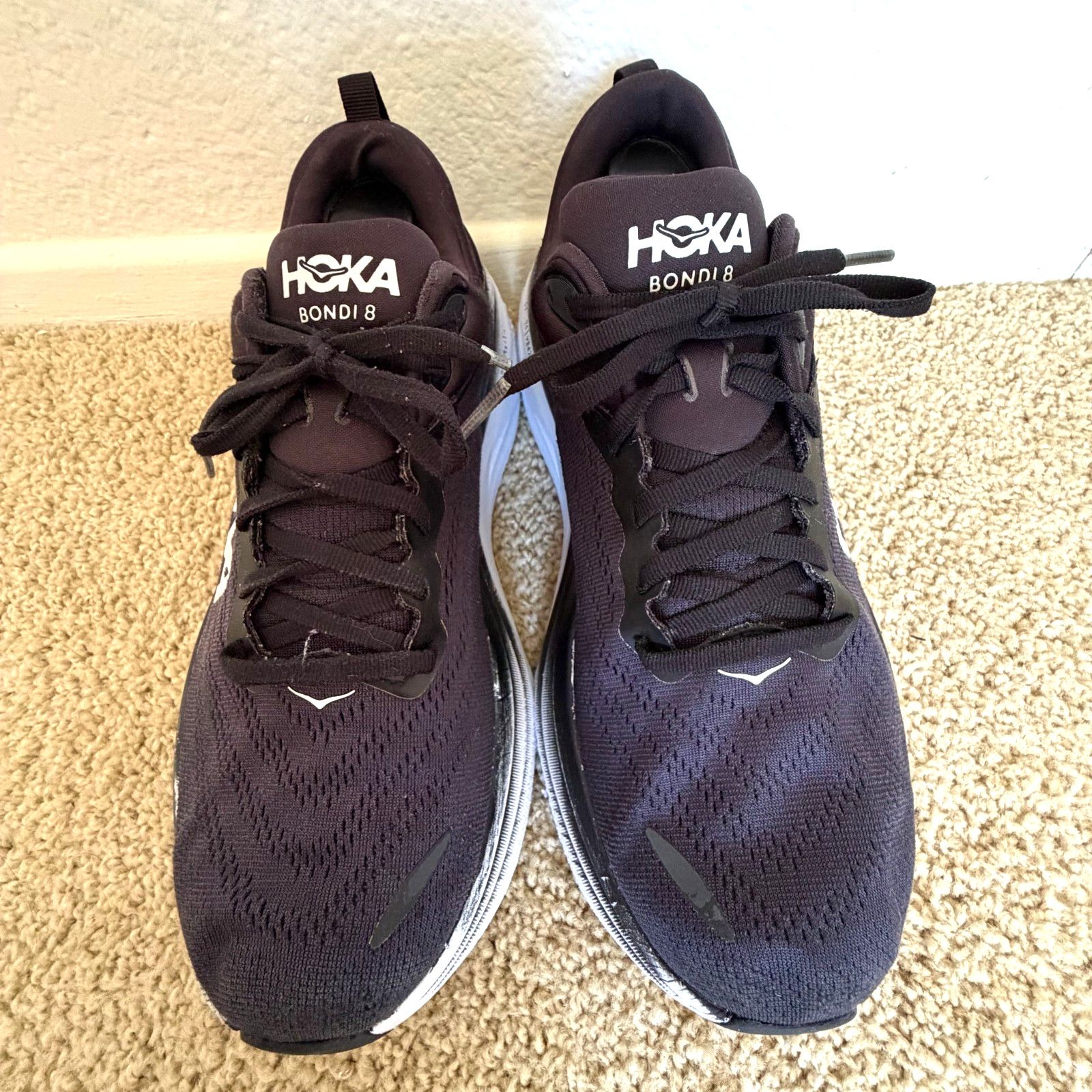 Hoka Hoka Bondi 8 Wide Black White Men's Road Running Sneakers Size US 8 / EU 41 - 2 Thumbnail