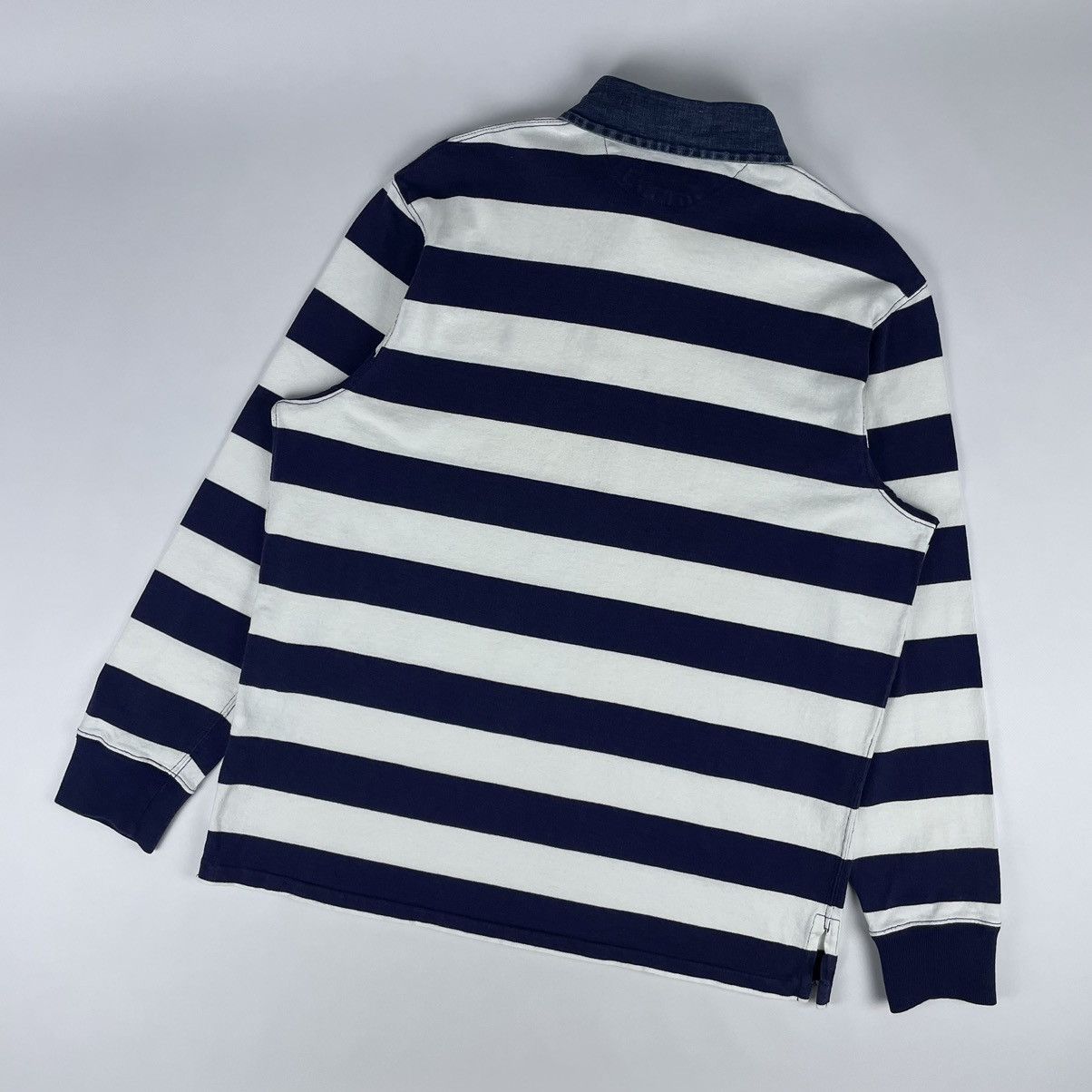 Polo Ralph Lauren Polo Ralph Lauren Vintage Rugby Striped Long Sleeve Size US XL / EU 56 / 4 - 10 Thumbnail