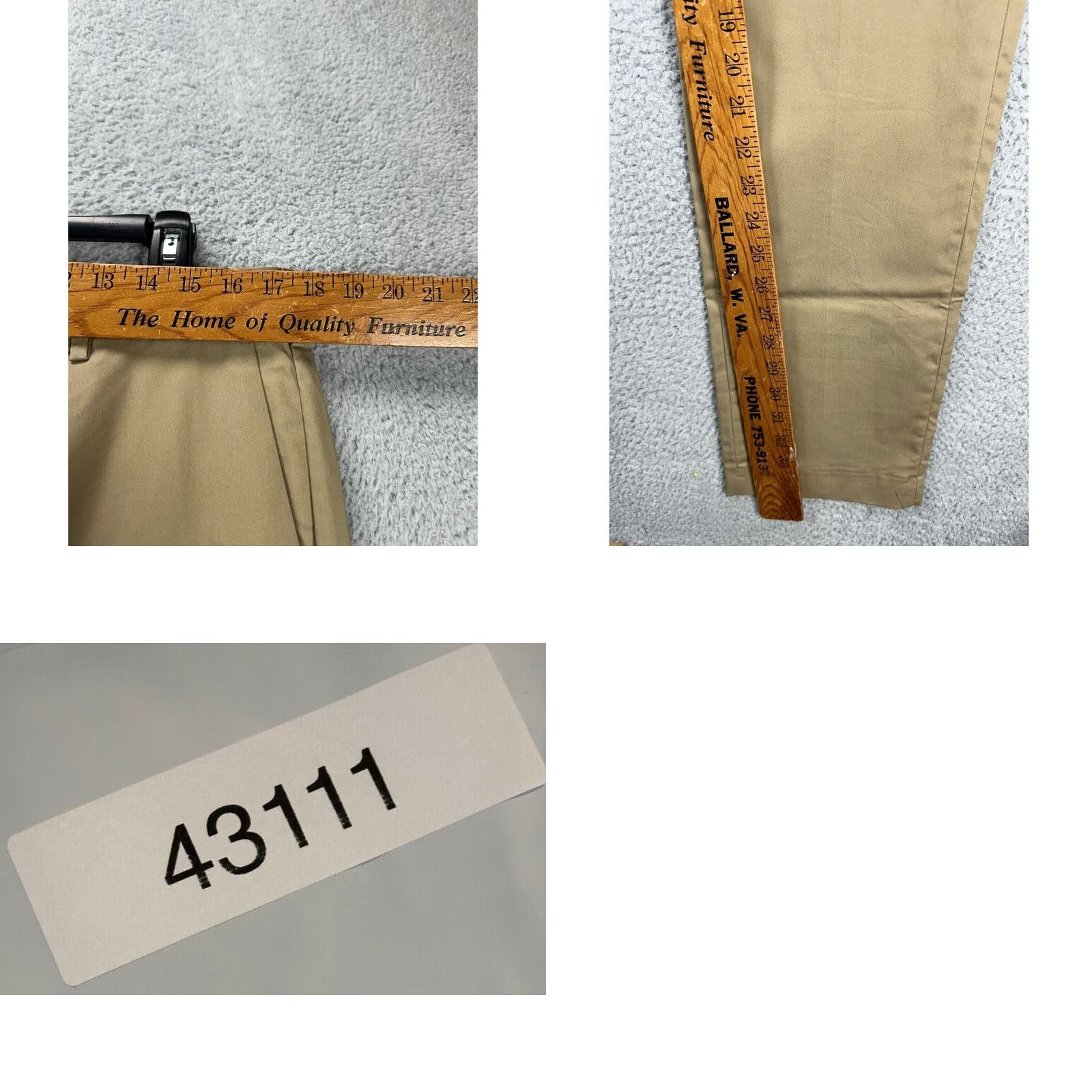 Vintage J.Crew Ludlow Chino Pants Mens 34X36 Flat Front Slim Beige Tan 3XDry Casual Preppy Size US 34 / EU 50 - 8 Thumbnail