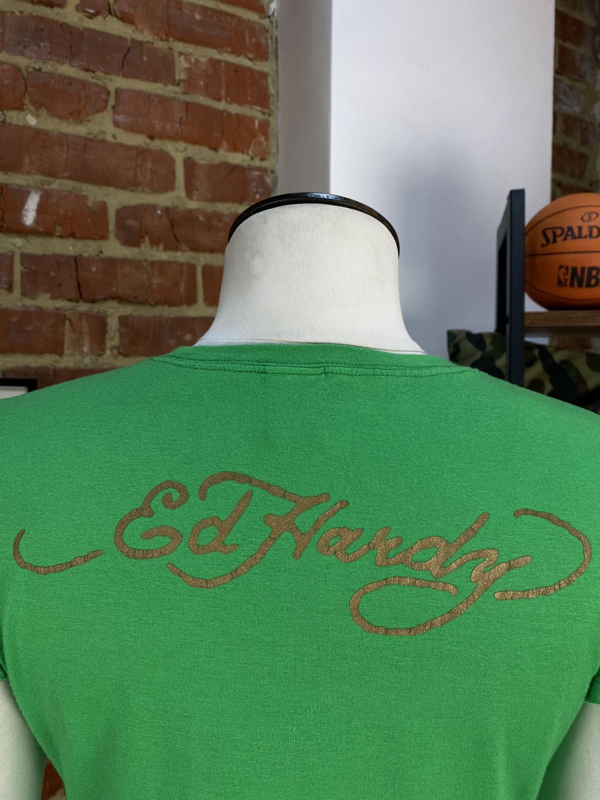 Christian Audigier × Ed Hardy Ed Hardy By Christian Audigier Womens Green T-Shirt Size S / US 4 / IT 40 - 14 Thumbnail