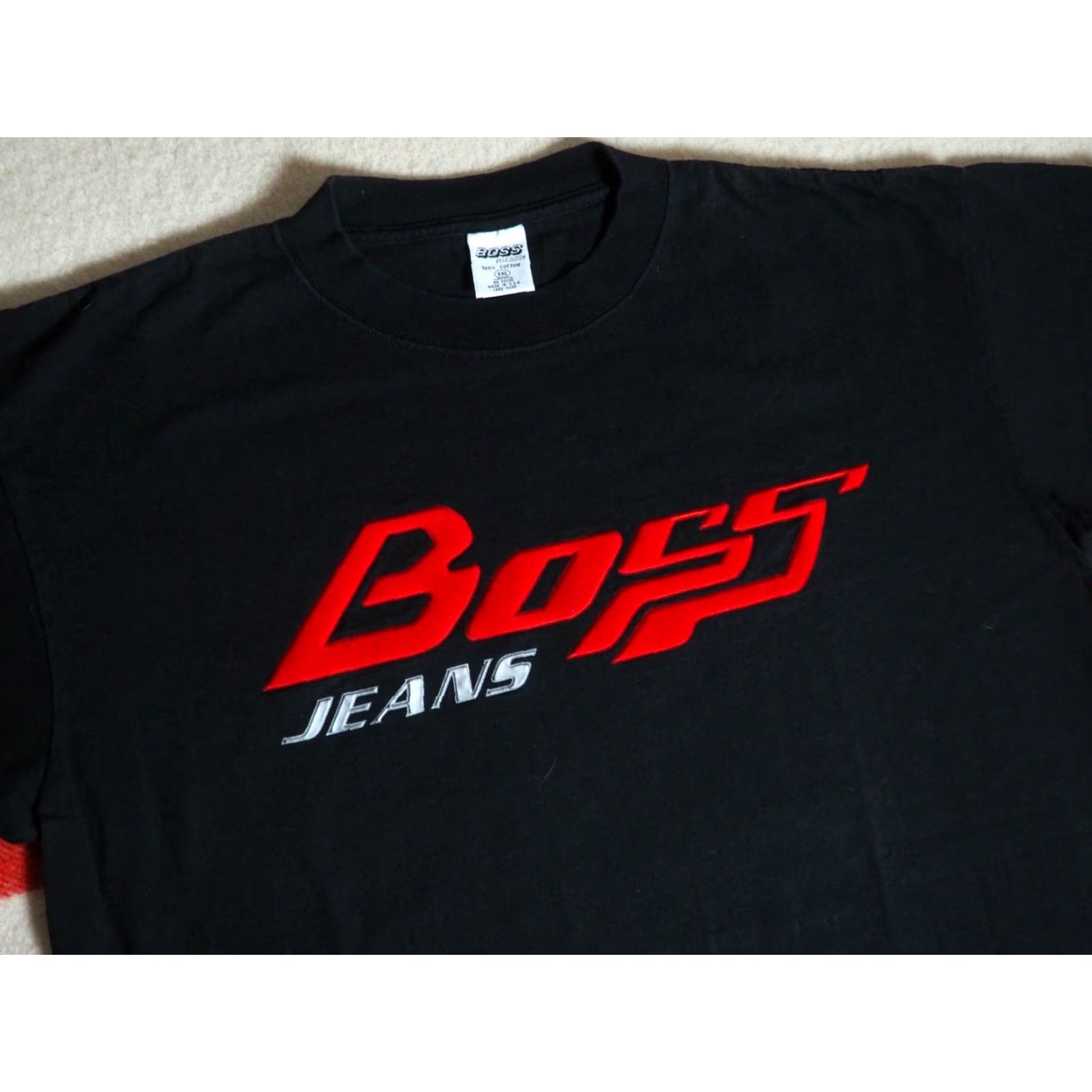 Vintage VTG Boss T-Shirt 2XL Black Crew Neck Short Sleeve Logo 90s 2000s USA Tee Men Size US XXL / EU 58 / 5 - 2 Thumbnail